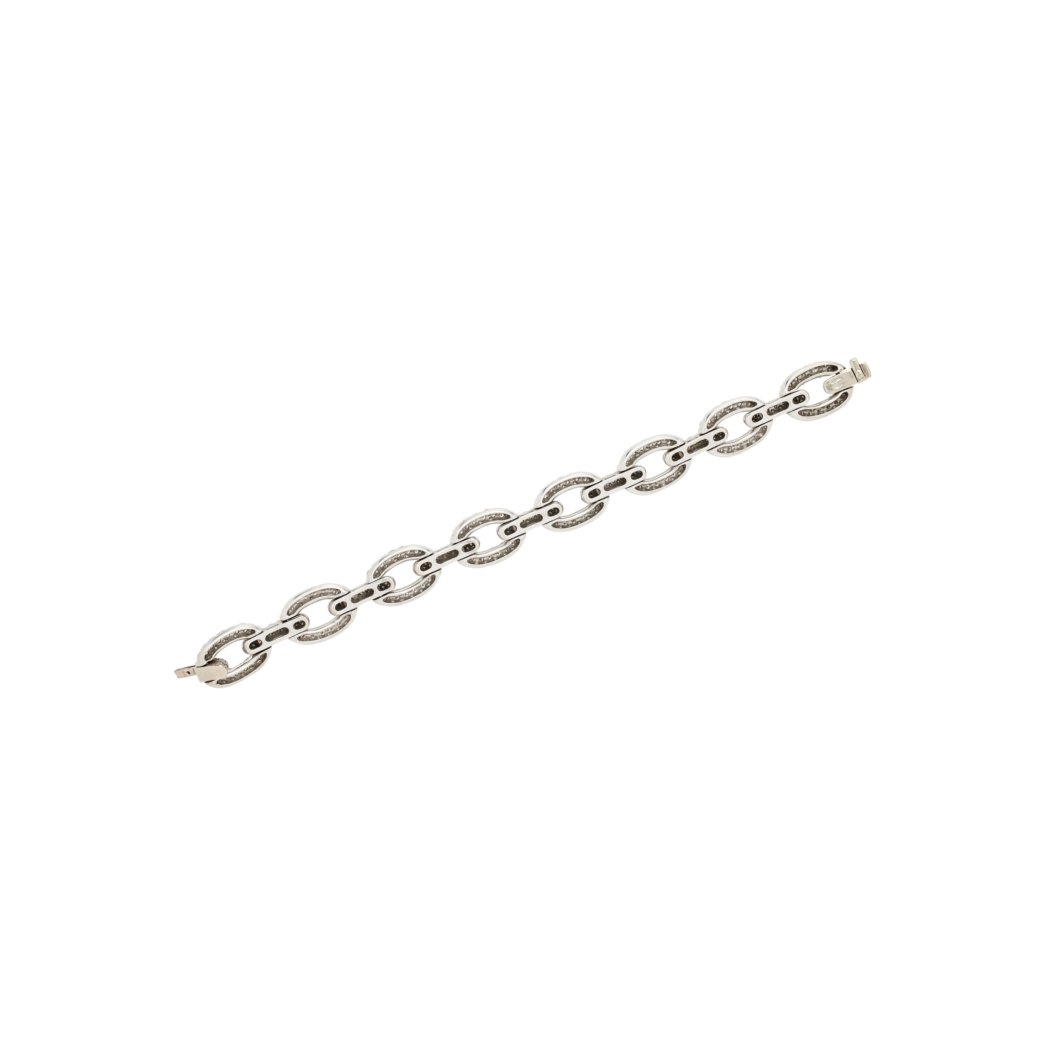 White Gold and 10.20ctw Diamond Link Bracelet - Image 3