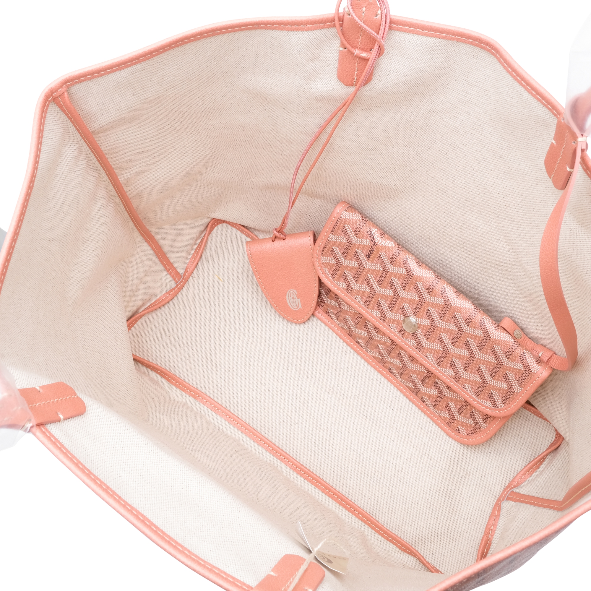 Pearly Coral Goyardine Canvas and Chevroches Calfskin Saint Louis PM Tote,  2024