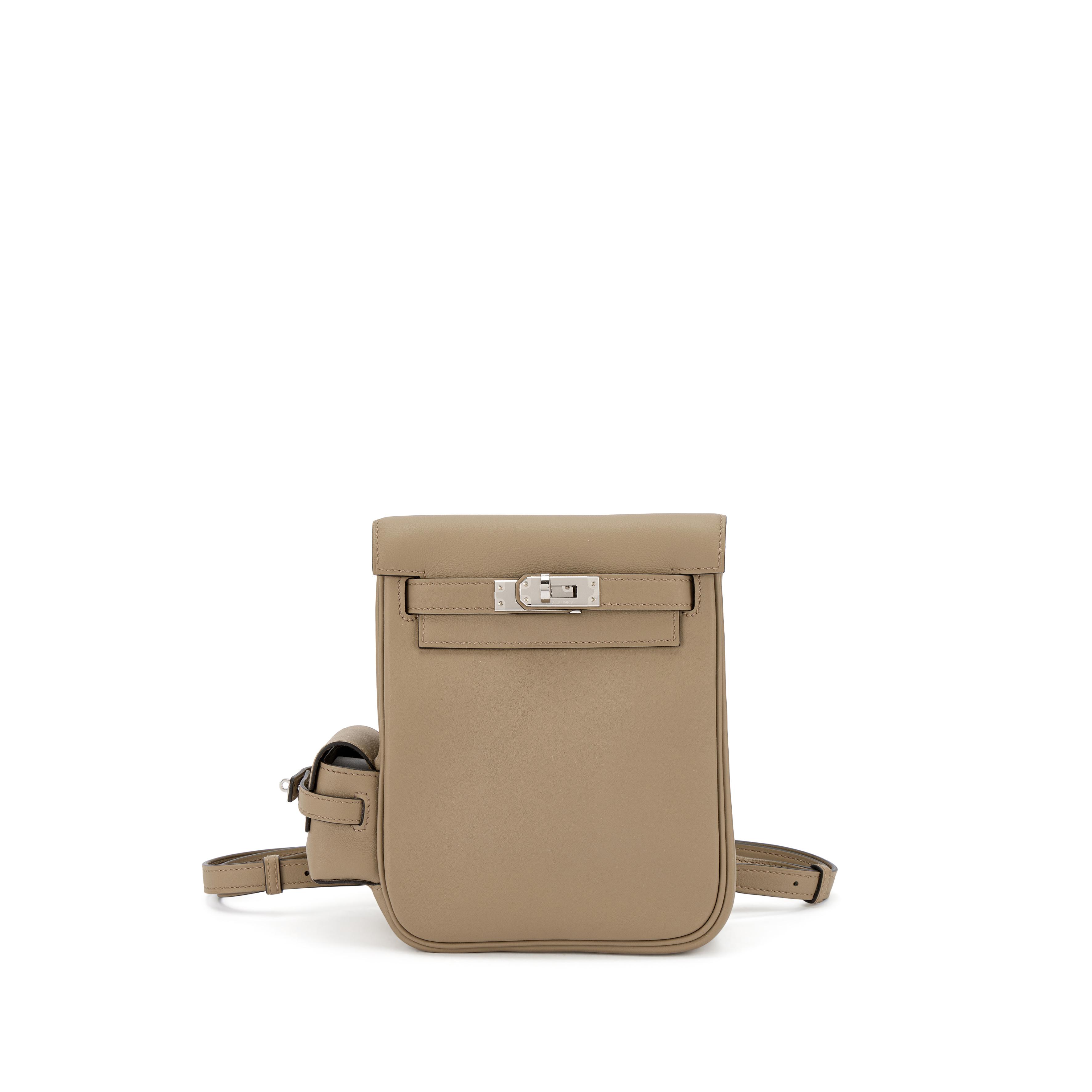 Hermès Beige Marfa Swift Kelly Jump Backpack Palladium Hardware