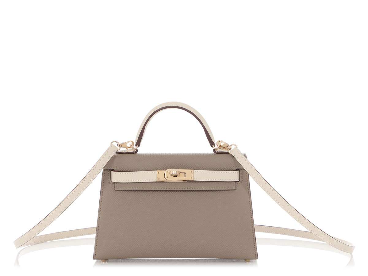 Hermès Gris Asphalte And Craie Epsom HSS Mini Kelly Sellier 20 
