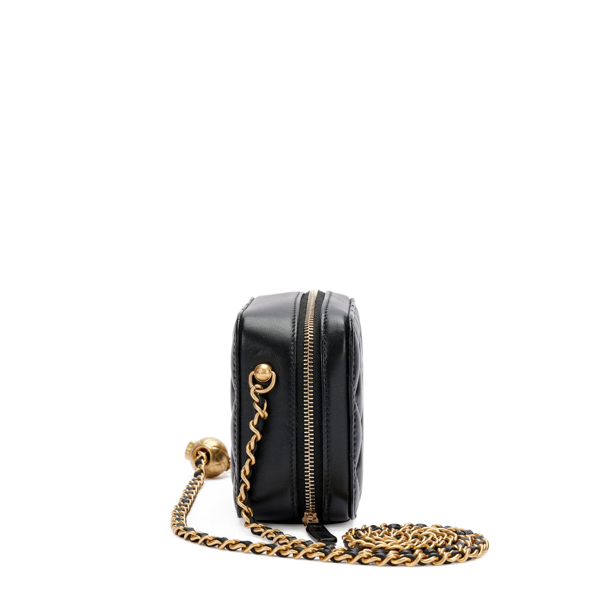 Chanel Black Quilted Lambskin Coco Crush Camera Case Gold Hardware, 2021 (Very Good), Womens Handbag