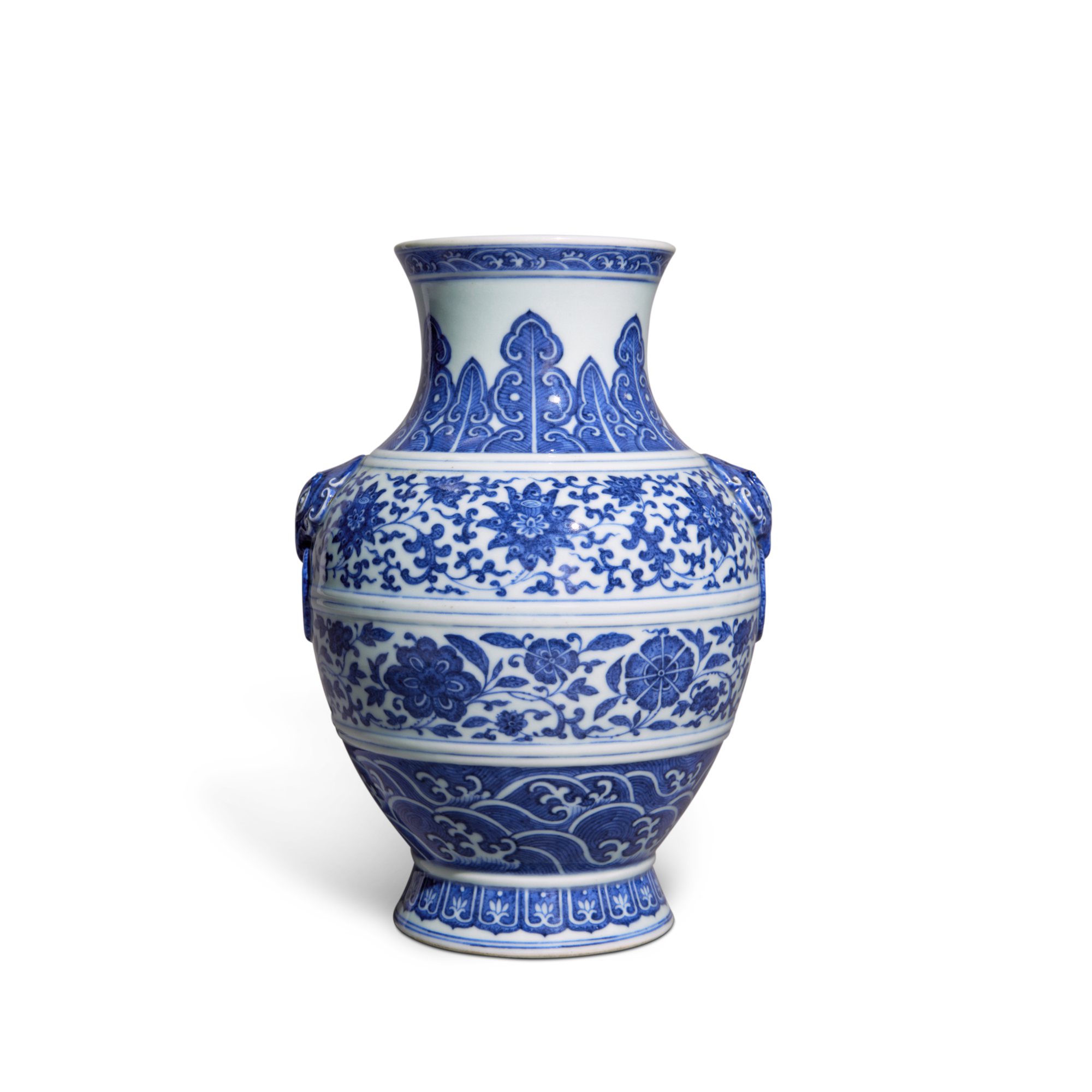 A Mingstyle blue and white vase (Hu), Seal mark and period of Daoguang