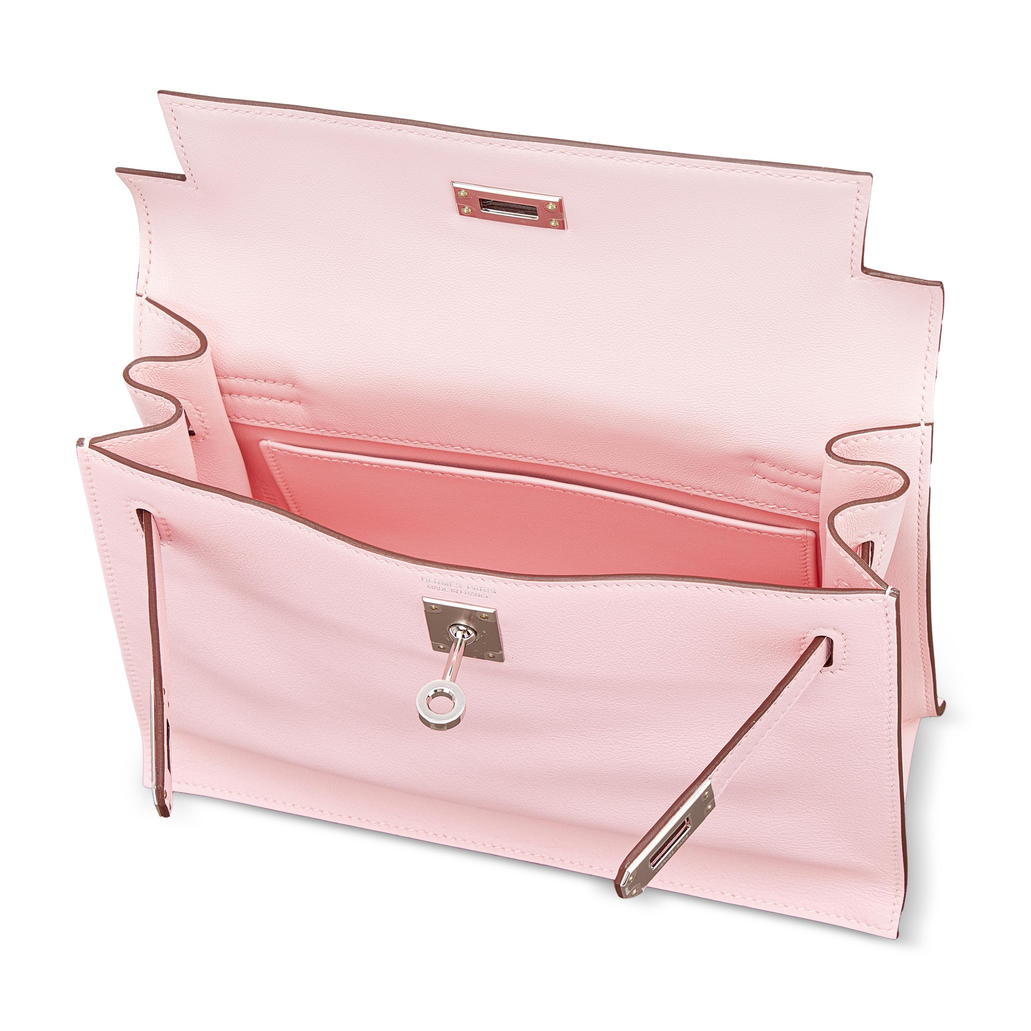 Hermès Rose Sakura Swift Kelly Danse Palladium Hardware, 2025