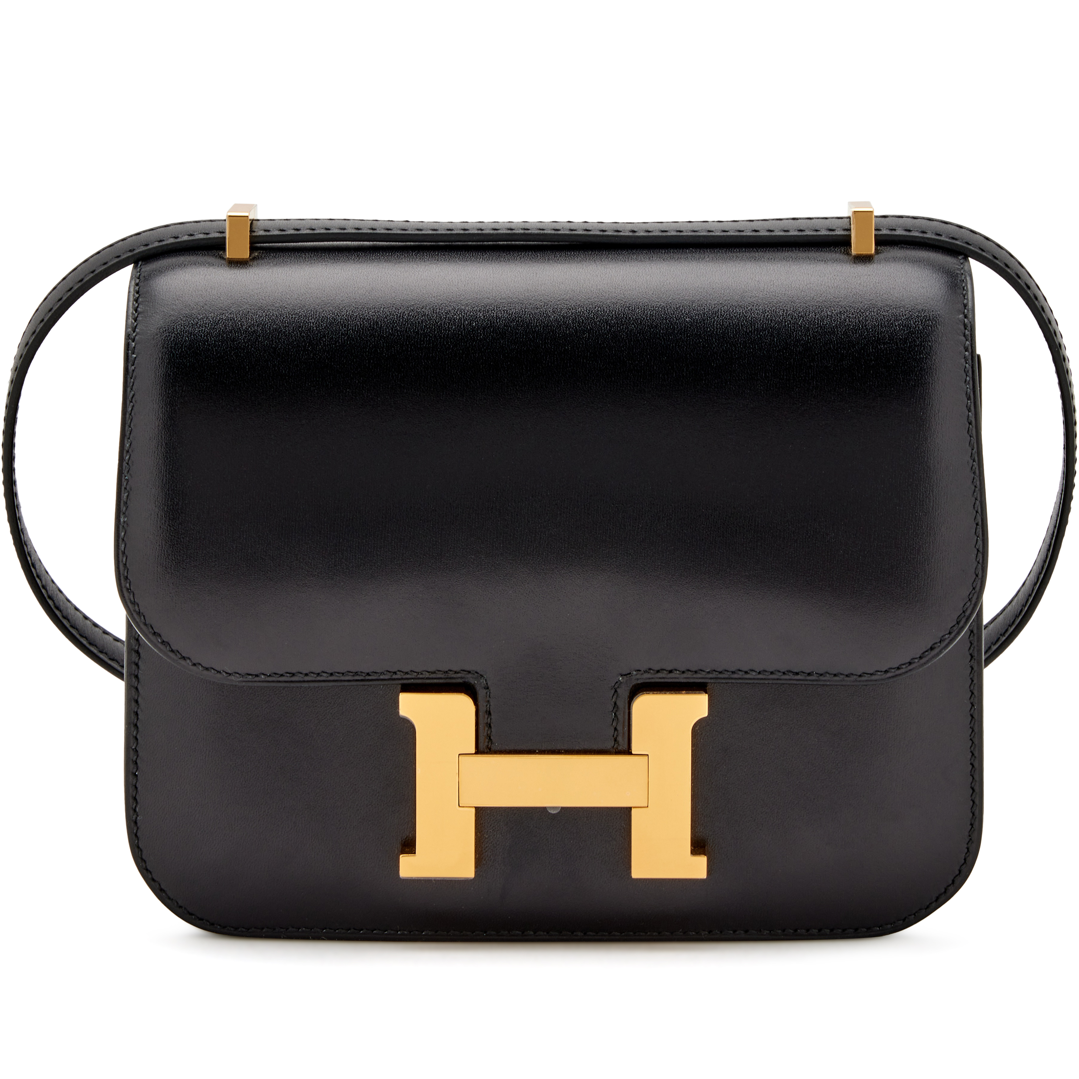 Hermès Black Box Calf Mini Constance 18 Gold Hardware, 2023