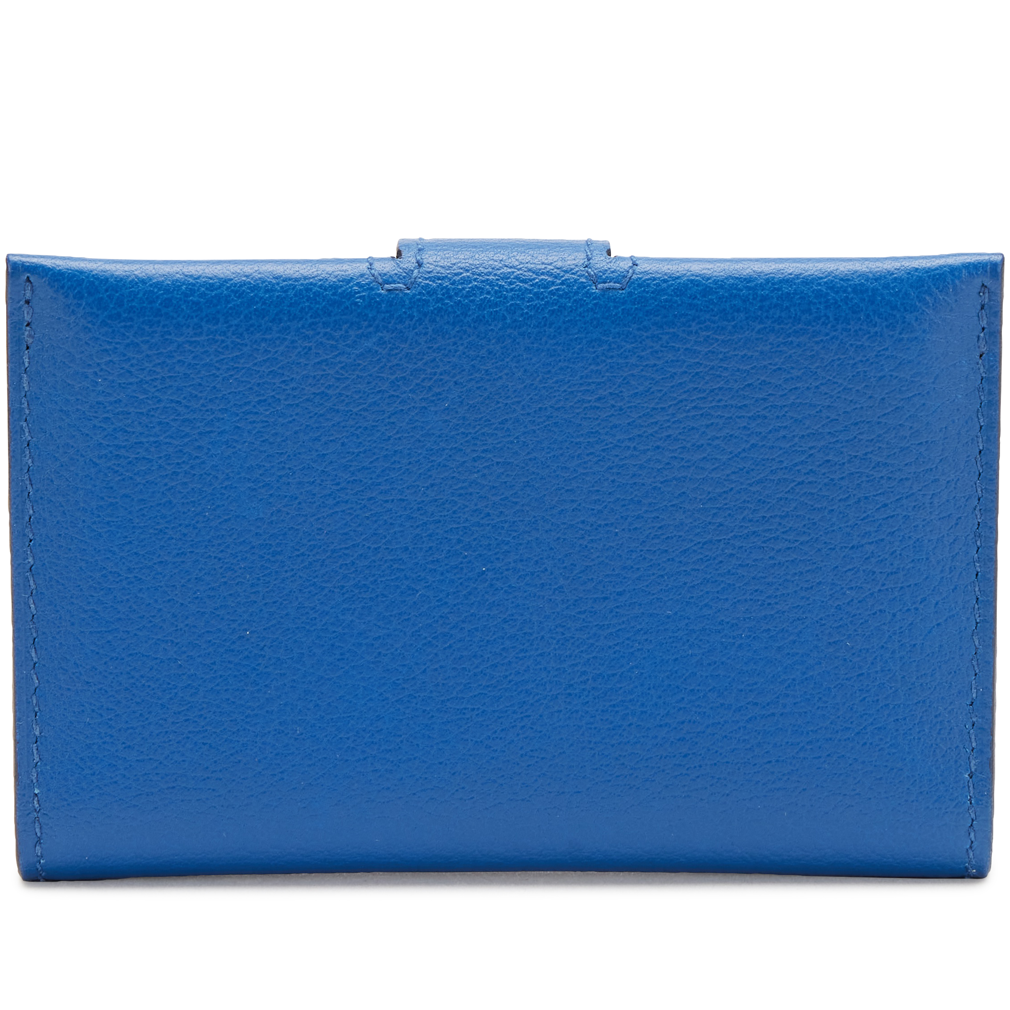 Hermès Blue Hydra Evercolor R.M.S. Card Holder Palladium Hardware