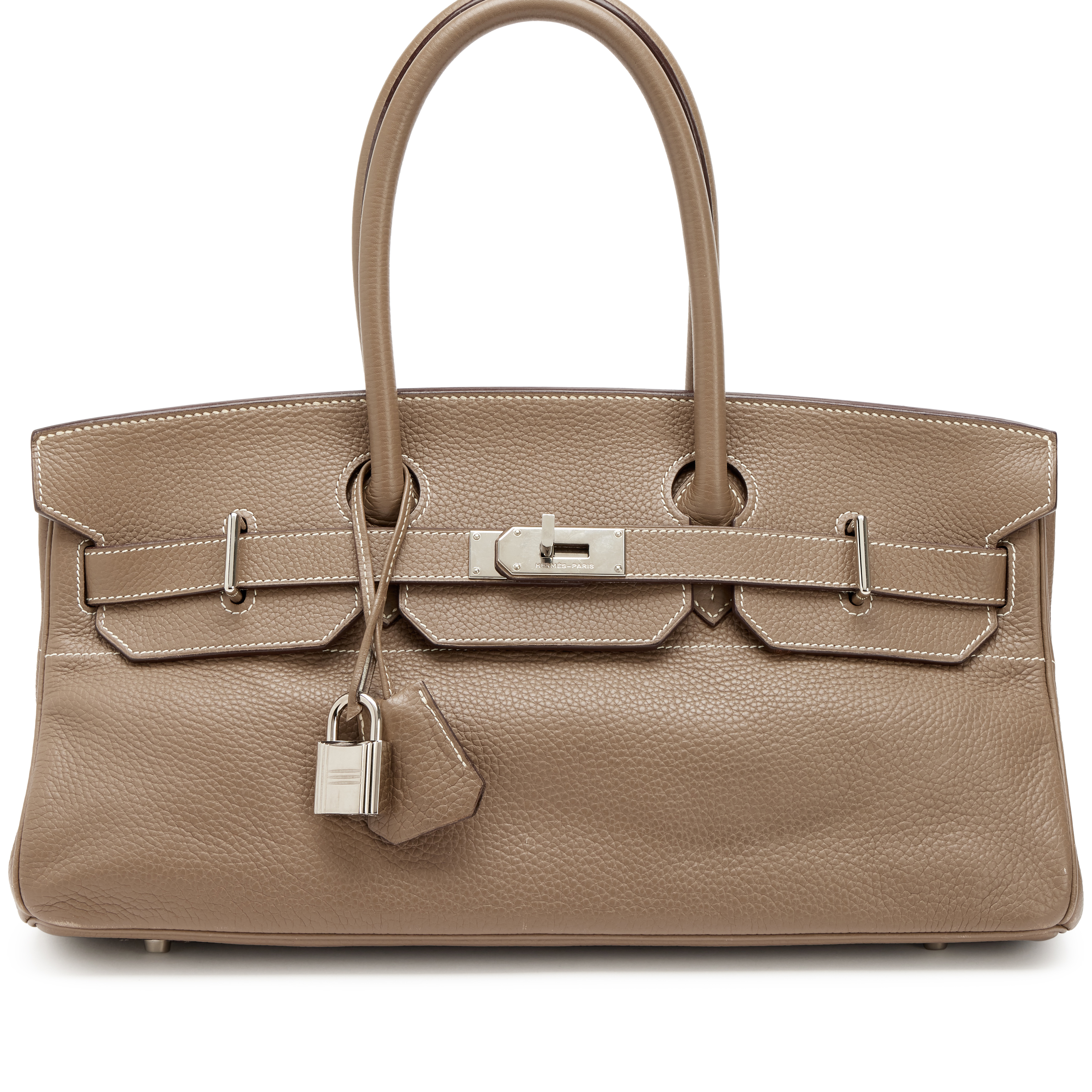 Hermès Etoupe Clemence JPG Shoulder Birkin 42 Palladium Hardware