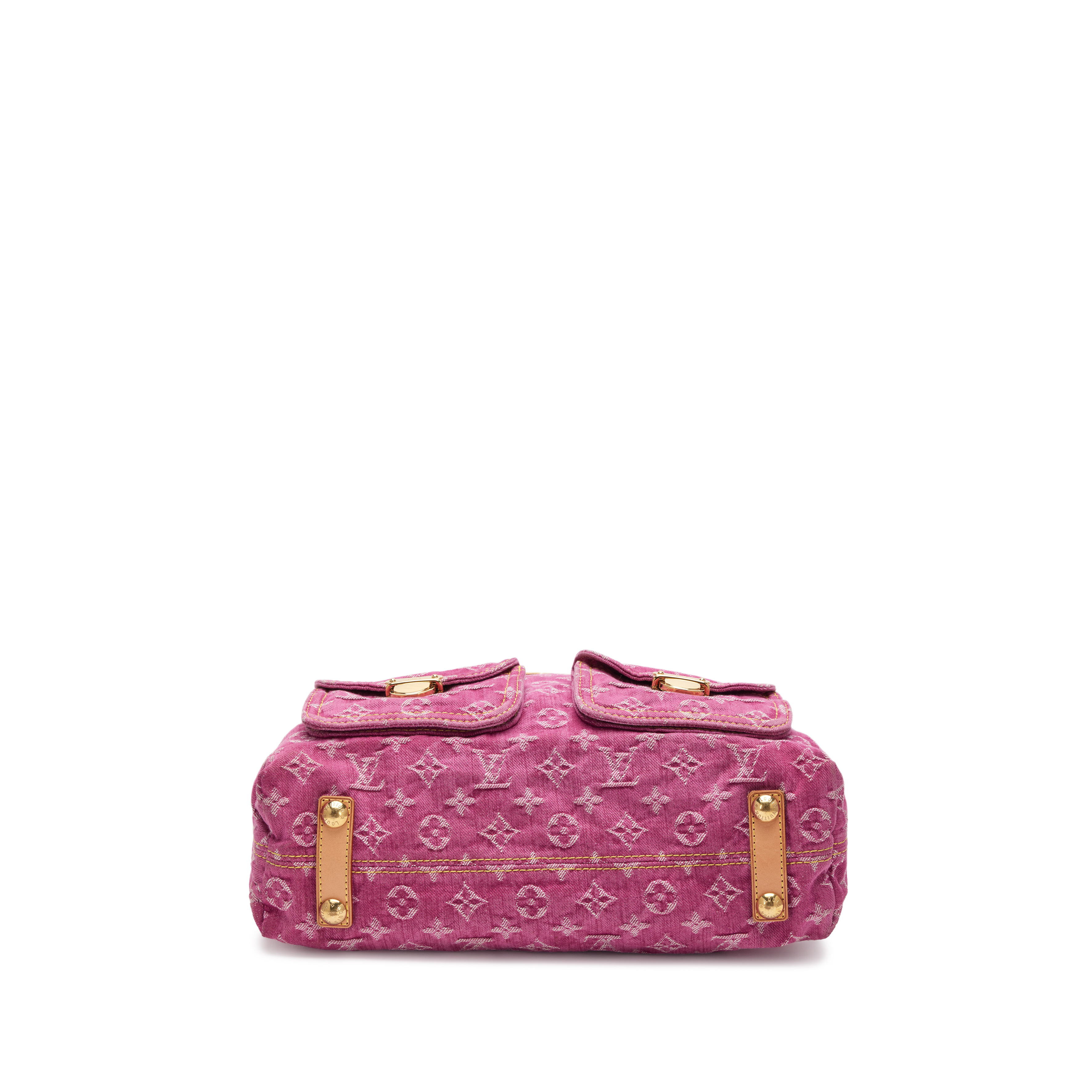 Louis Vuitton Fuchsia Pink Denim Monogram Denim Baggy GM Bag