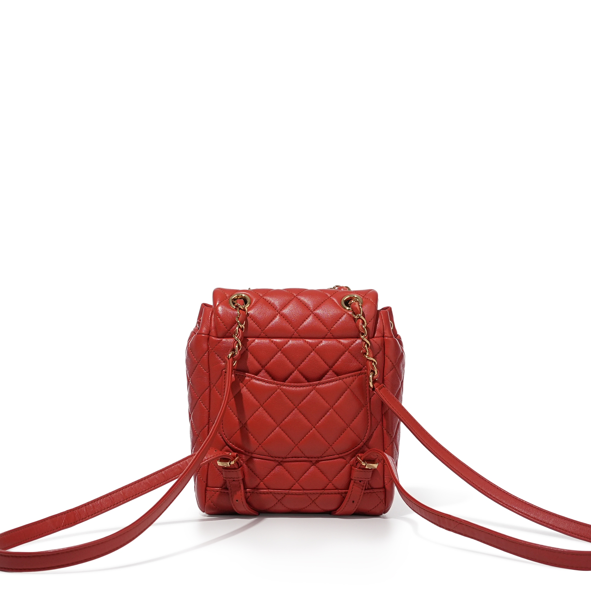 Chanel Red Quilted Calfskin Urban Spirit Backpack Gold  display picture 3