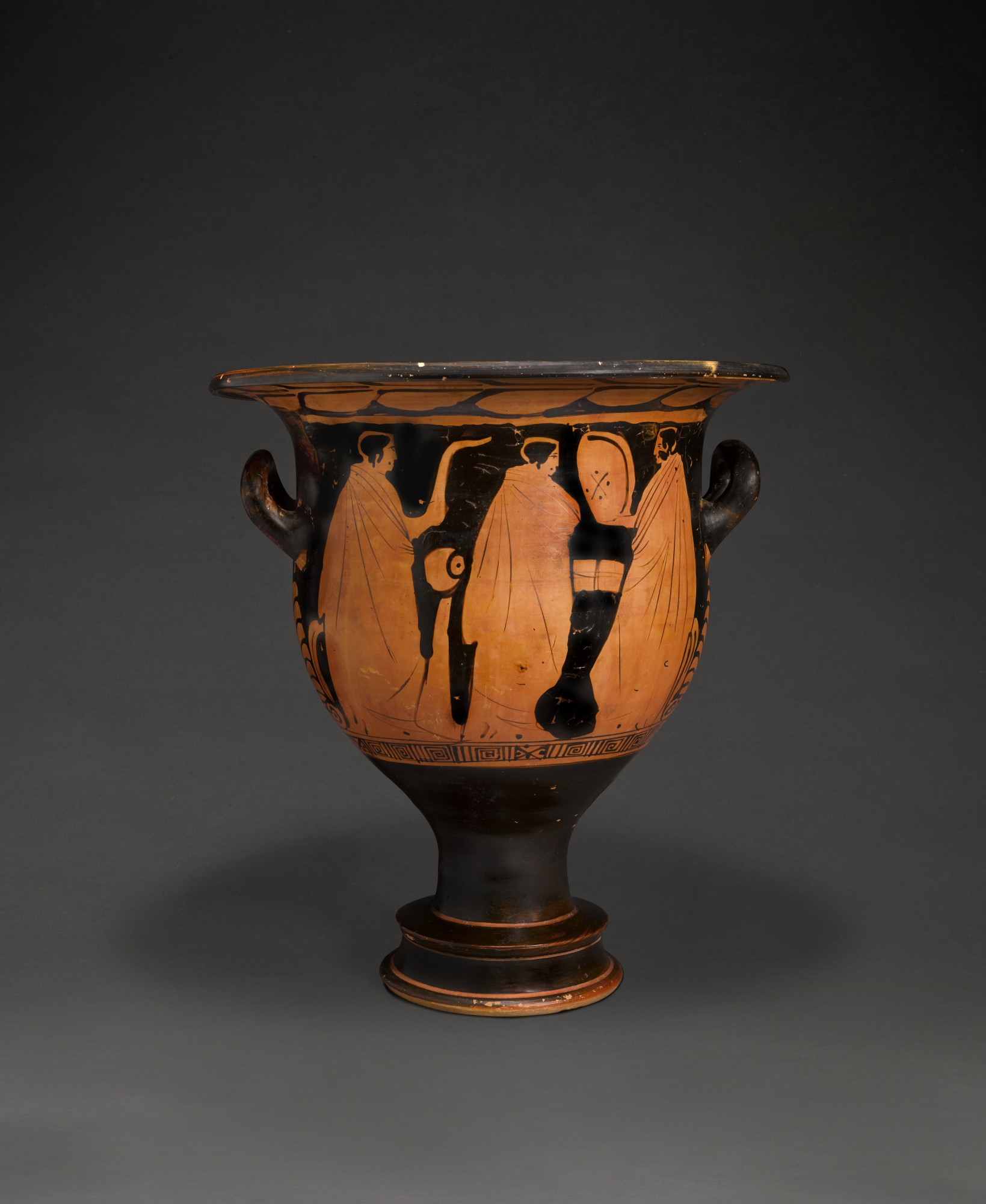 A Late Attic Redfigured Pottery Bell Krater, circa 330320 B.C. Ancient Sculpture and Works