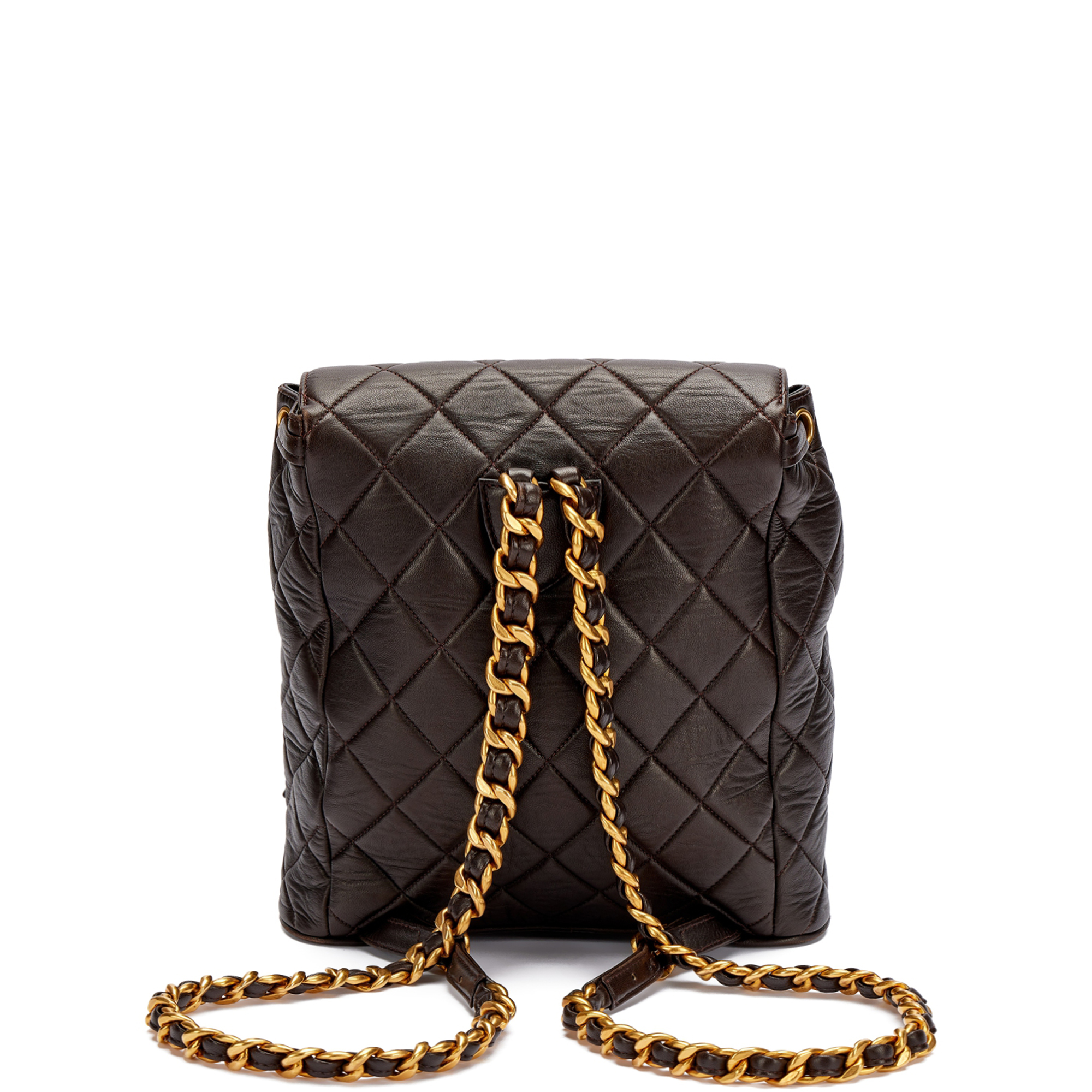 CHANEL Matelasse Backpack Canvas Leather Brown Gold CC Auth bs27149 Chanel Gold Graffiti Canvas Backpack – Consign of the Times ™ main image 2