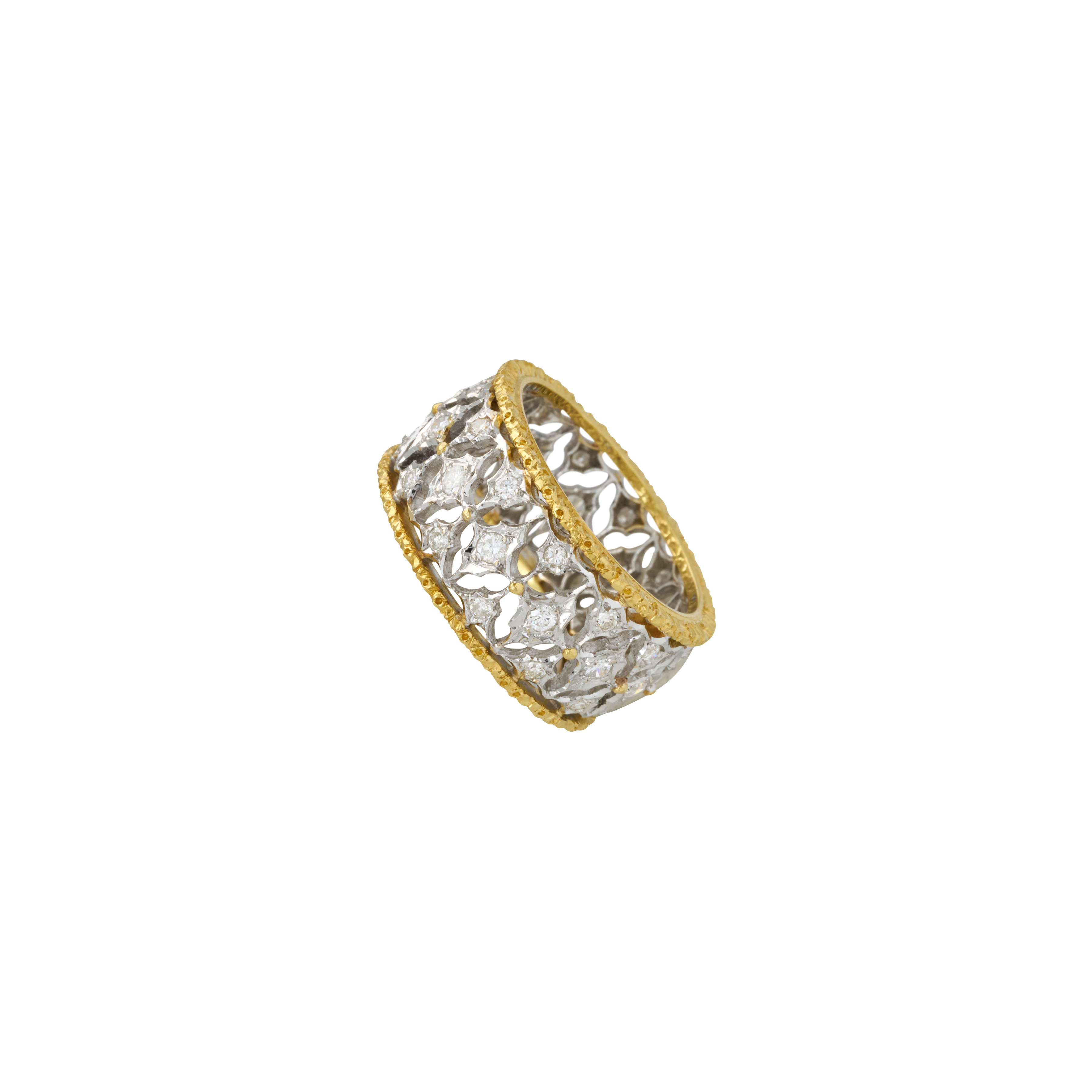 Gold, White Gold and Diamond Eternity Band Ring - Image 2