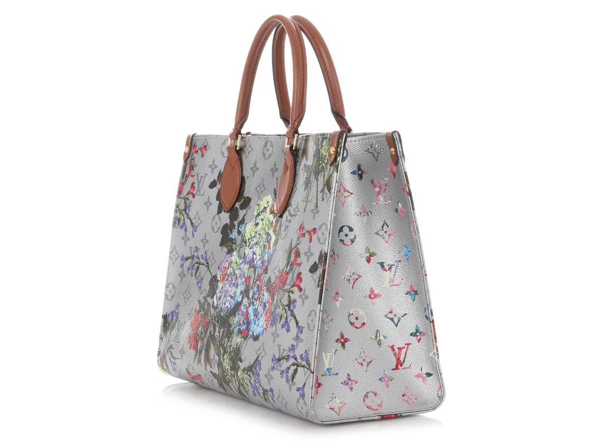 Louis Vuitton Metallic Silver Monogram LV Garden OnTheGo MM Gold 