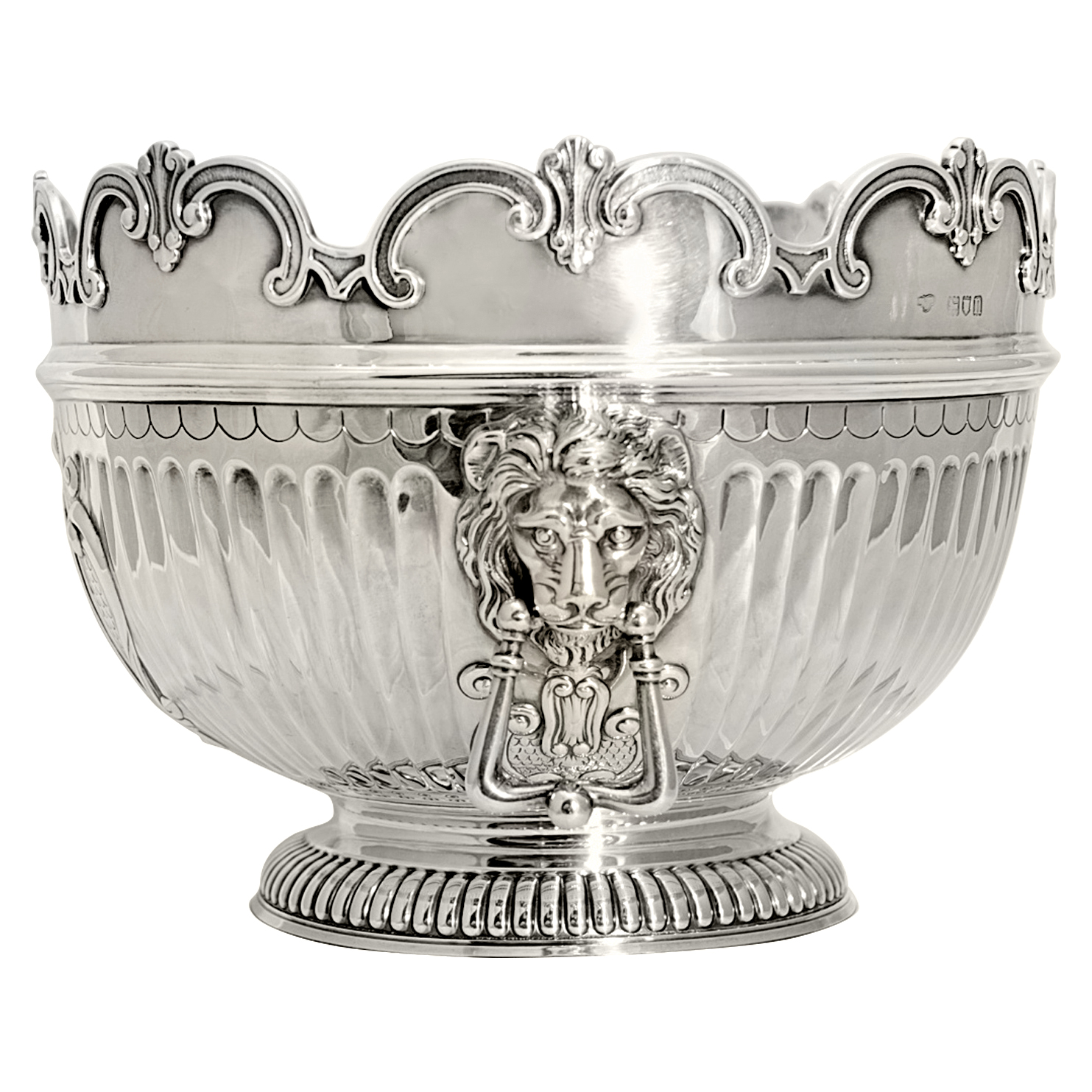 1903年 英国アンティーク 純銀製 脚付きボウル 126g Goldsmiths &amp; Silversmiths 1903 British Antique Sterling Silver Stem Bowl 126g