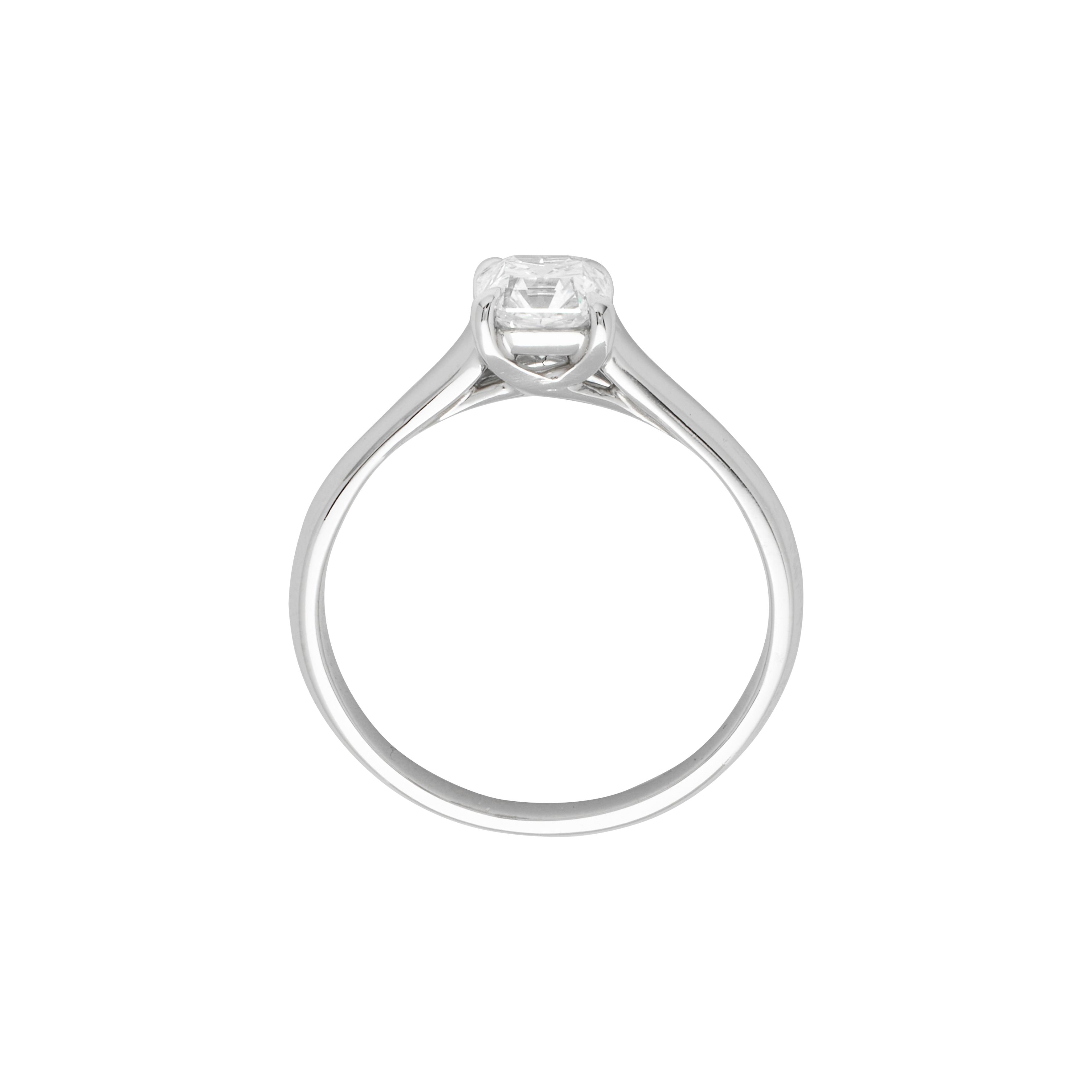 Tiffany & Co. Platinum And 0.59ct Lucida Cut Diamond Ring 