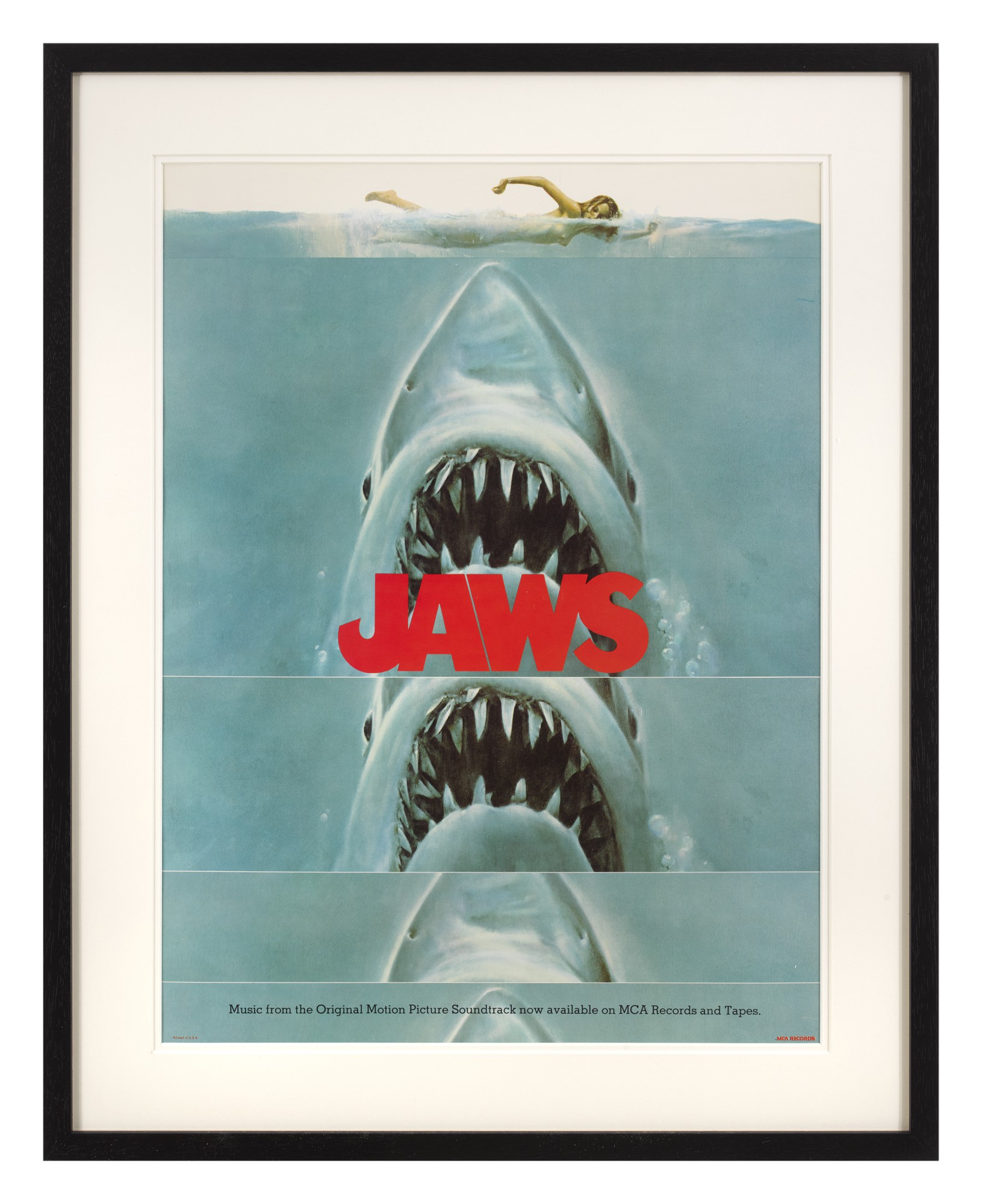 Jaws (1975), MCA Records soundtrack poster, US Original Film Posters