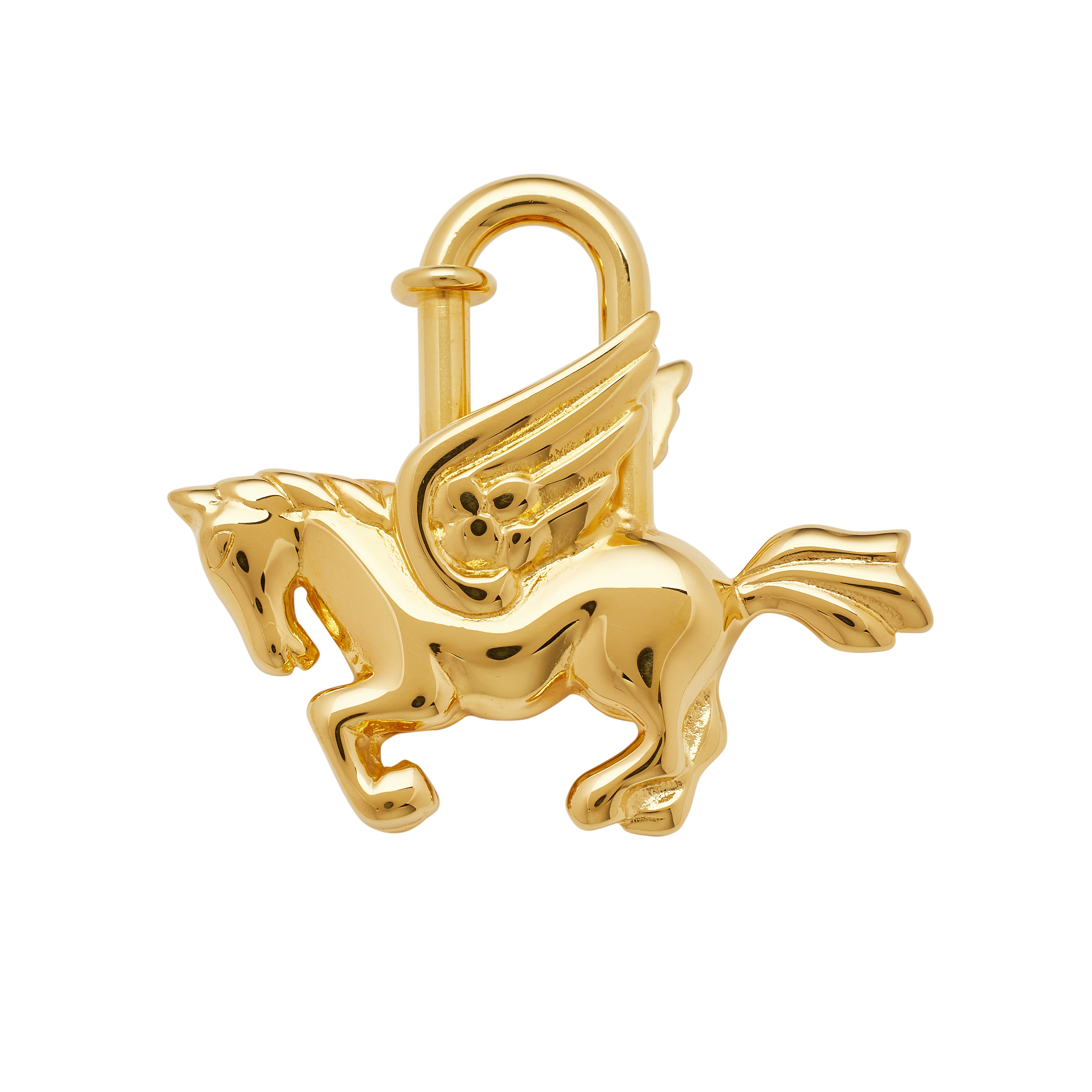 【美品】HERMES/1993限定ペガサスカデナチャームgold Hermès Vintage Vintage Gold Plated Pegasus Cadena Lock Charm, 1993