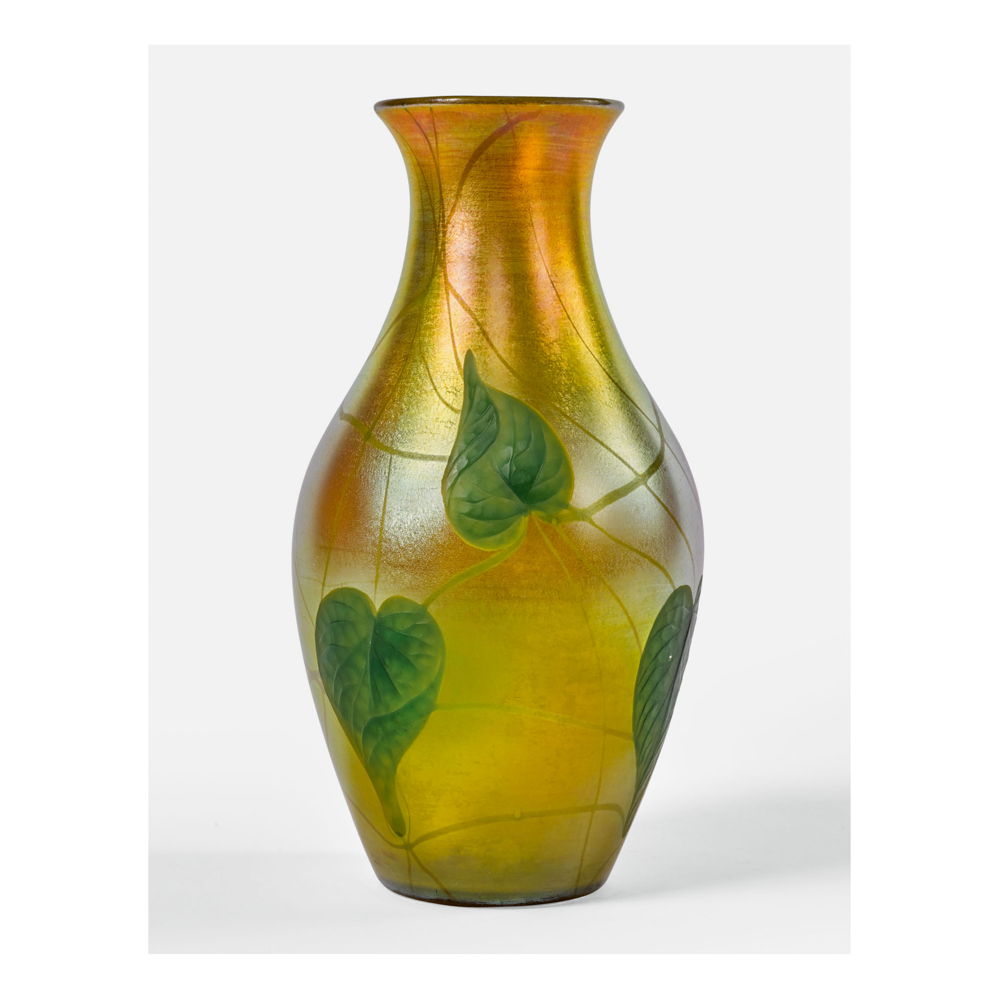 TIFFANY STUDIOS "LEAF AND VINE" CARVED CAMEO VASE Design 20th