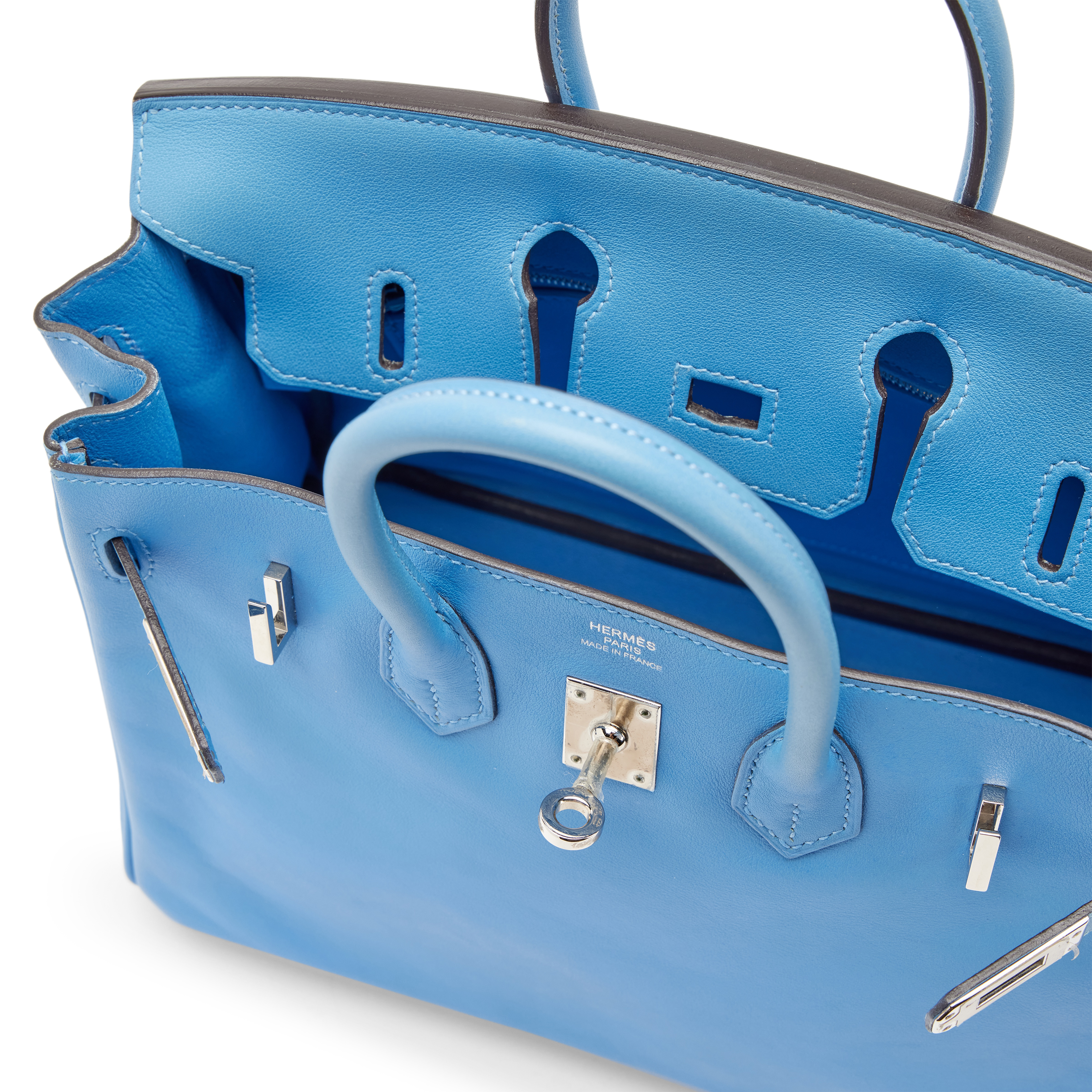 Hermès Bleu Paradis Swift Birkin 25 Palladium Hardware, 2015