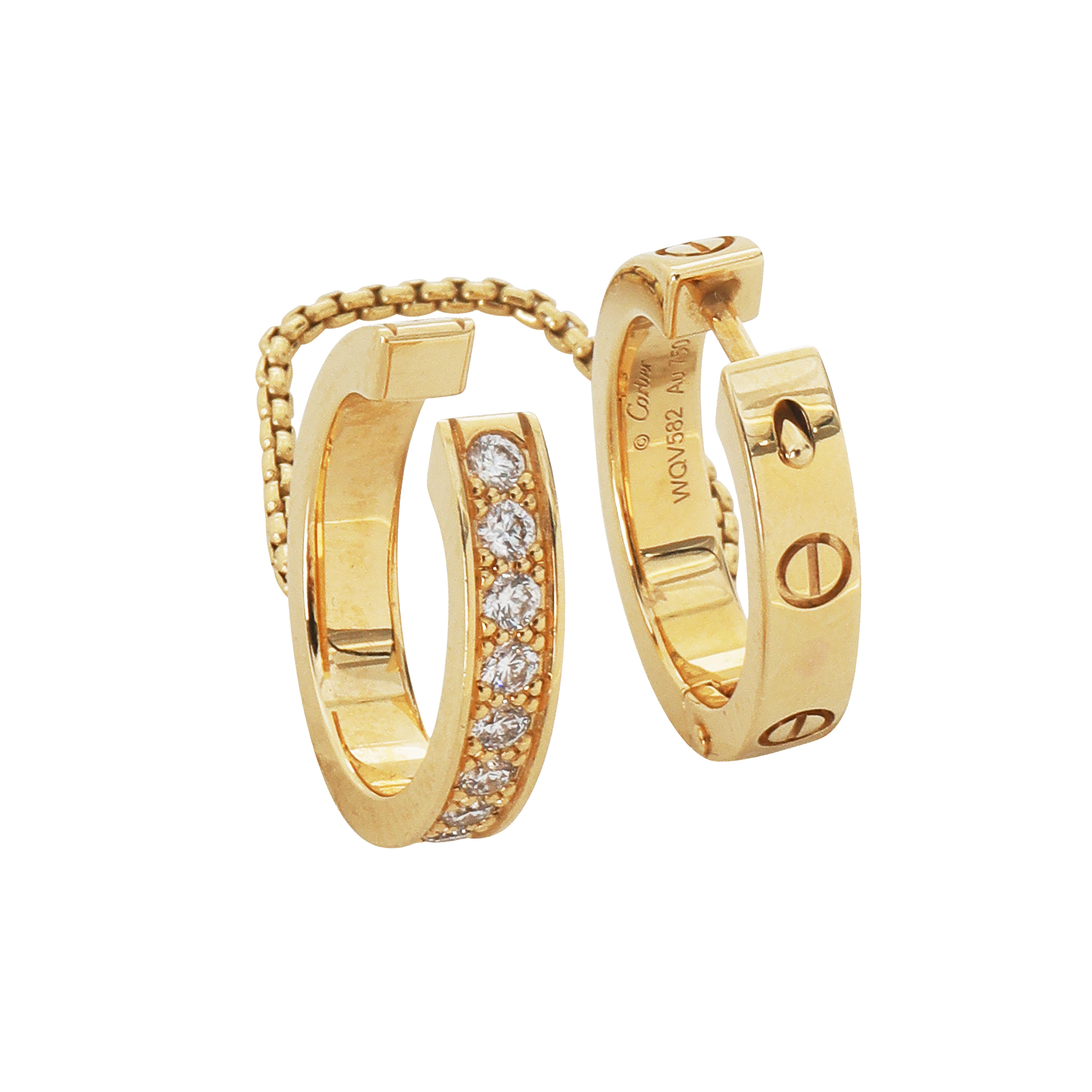 Gold And Diamond Multiwear Love Single Earring Available For