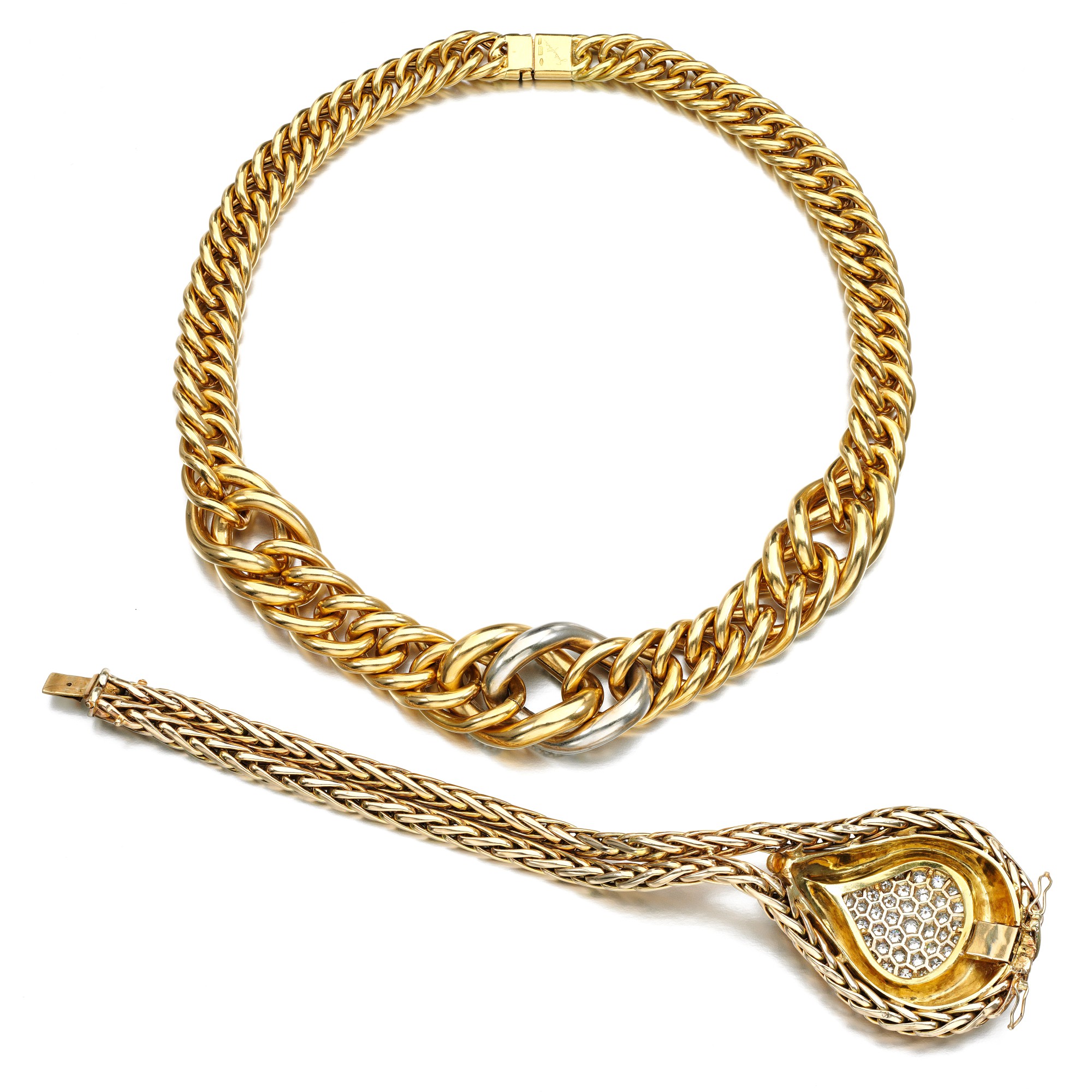 Diamond necklace and bracelet Fine Jewels 2021 Sotheby's