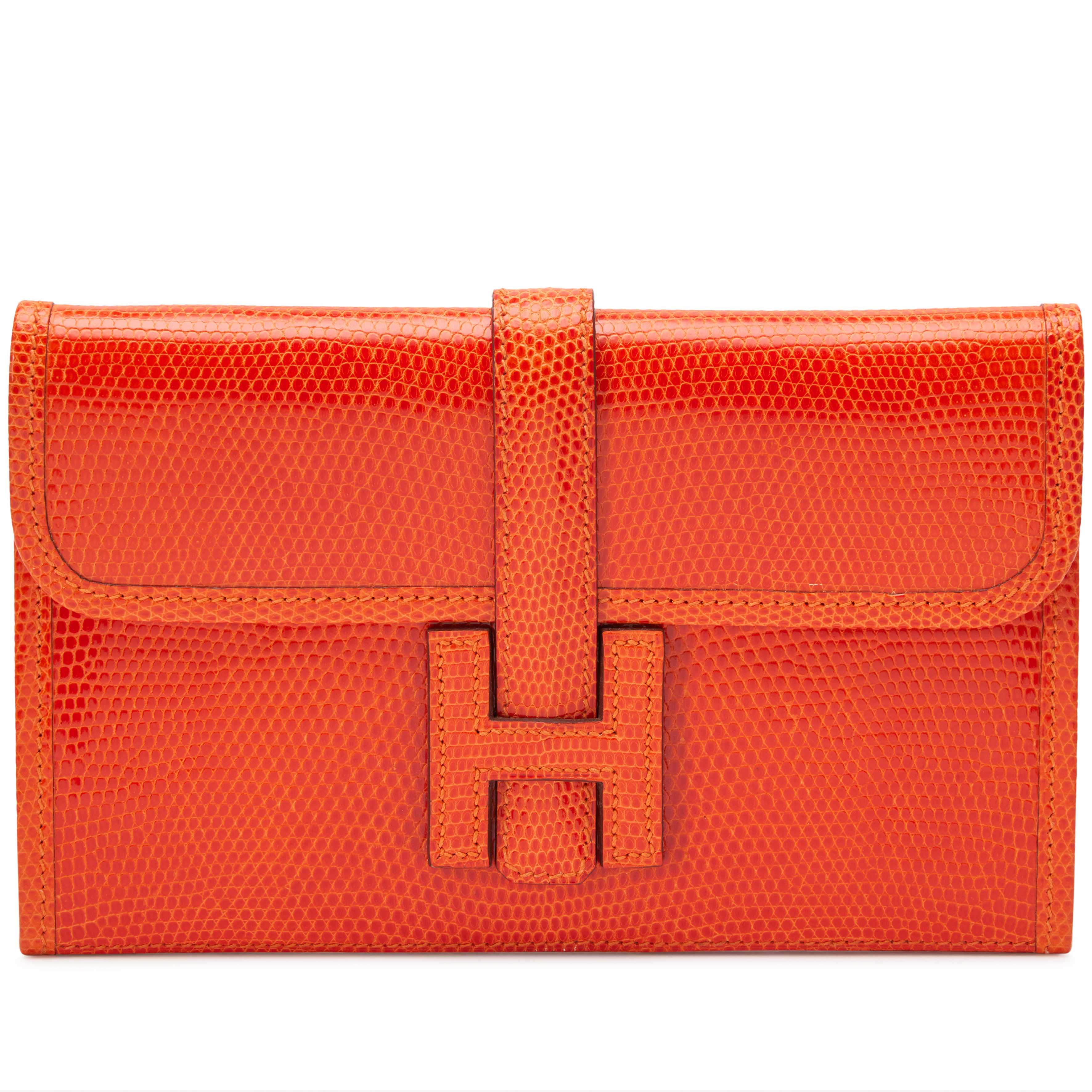 Hermès Tangerine Orange Varanus Niloticus Lizard Mini Jige 20