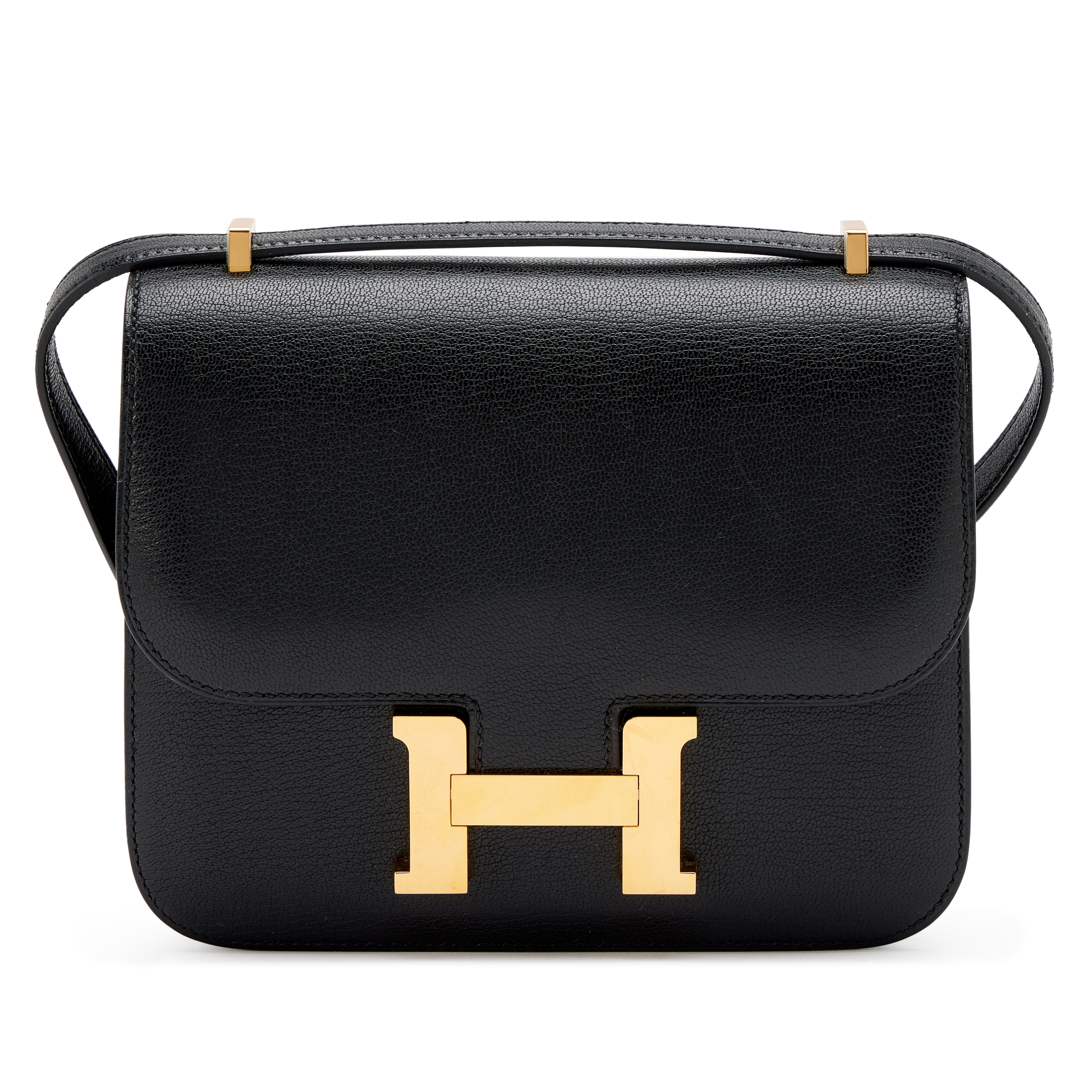 Hermès Black Chèvre Chamkila Constance 18 Gold Hardware, 2025