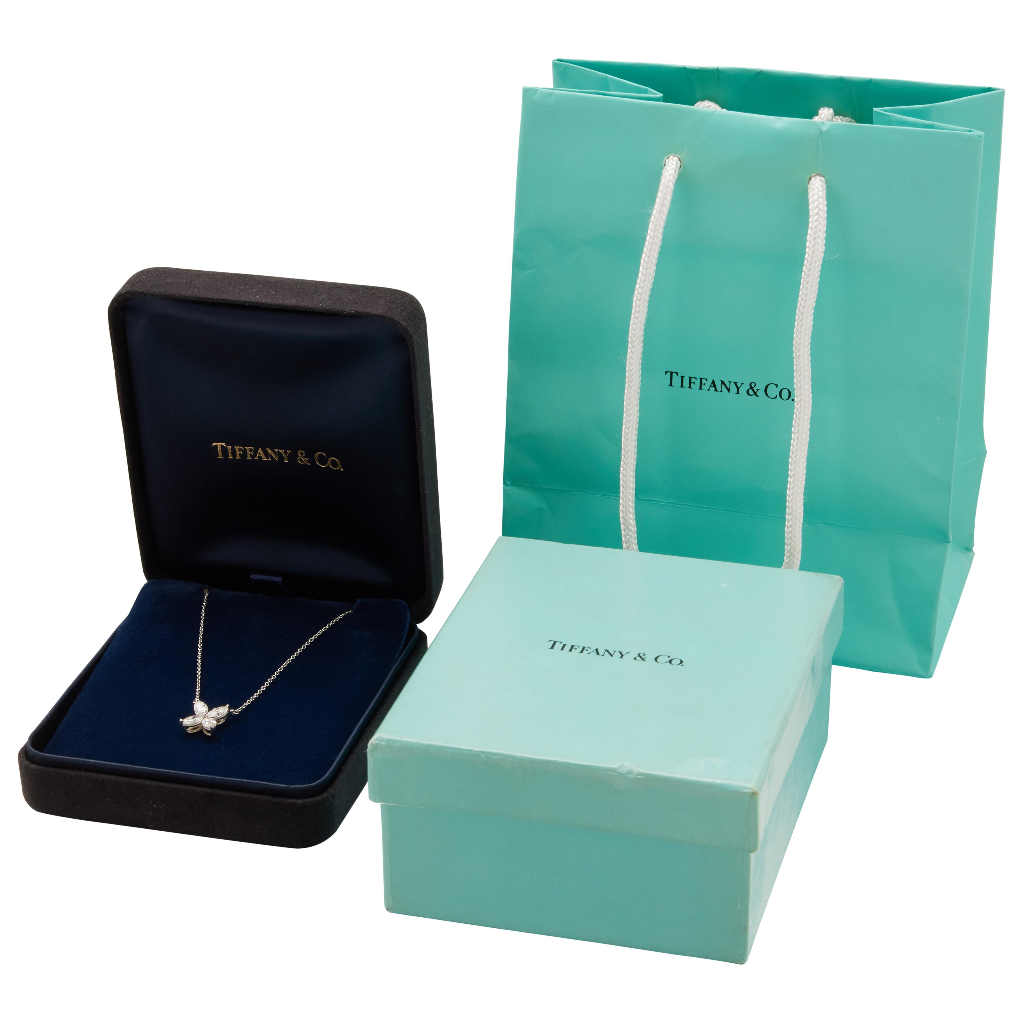 Tiffany & Co. Platinum And Diamond Large Victoria Pendant Necklace