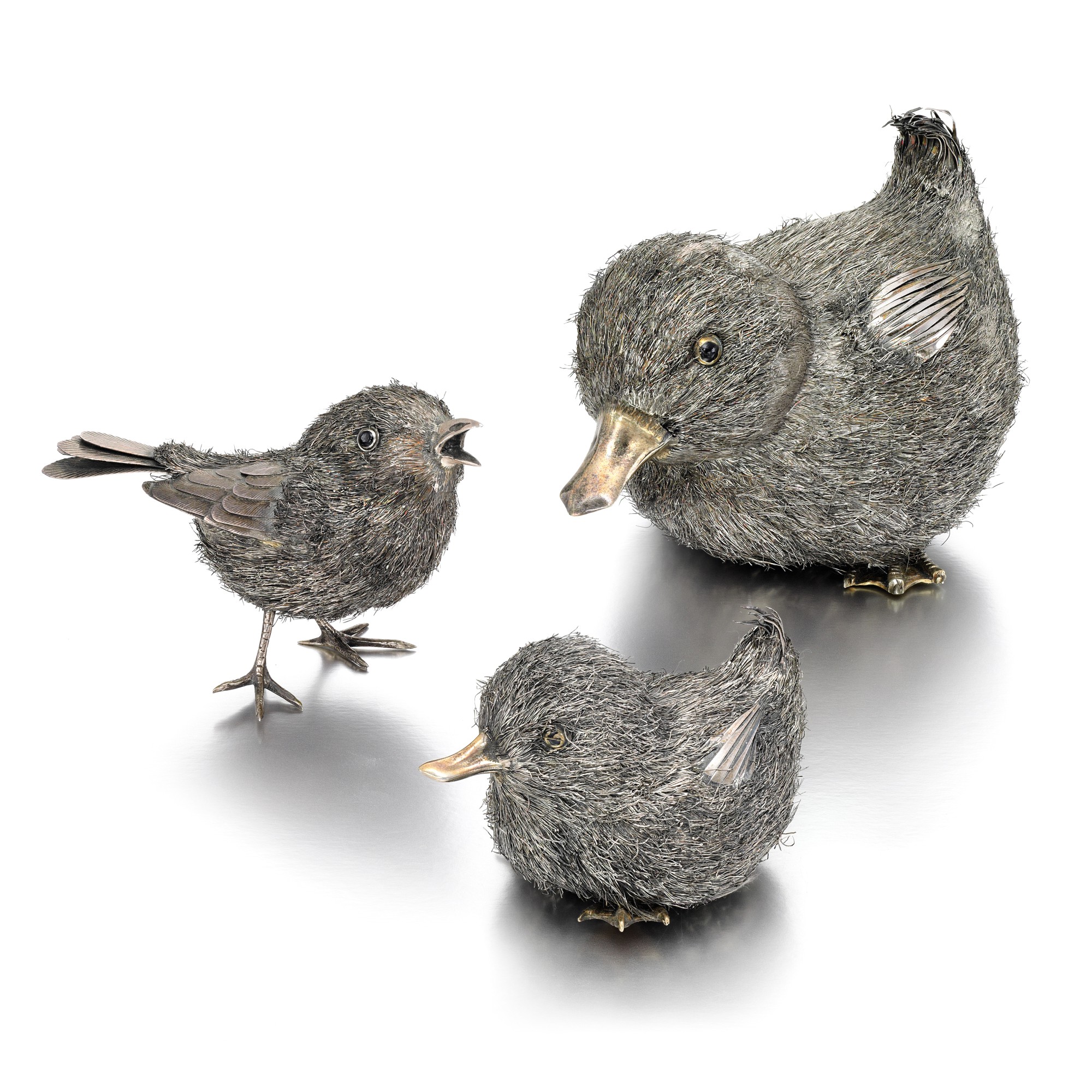 Group of three silver birds Fine Jewels 2022 Sotheby's