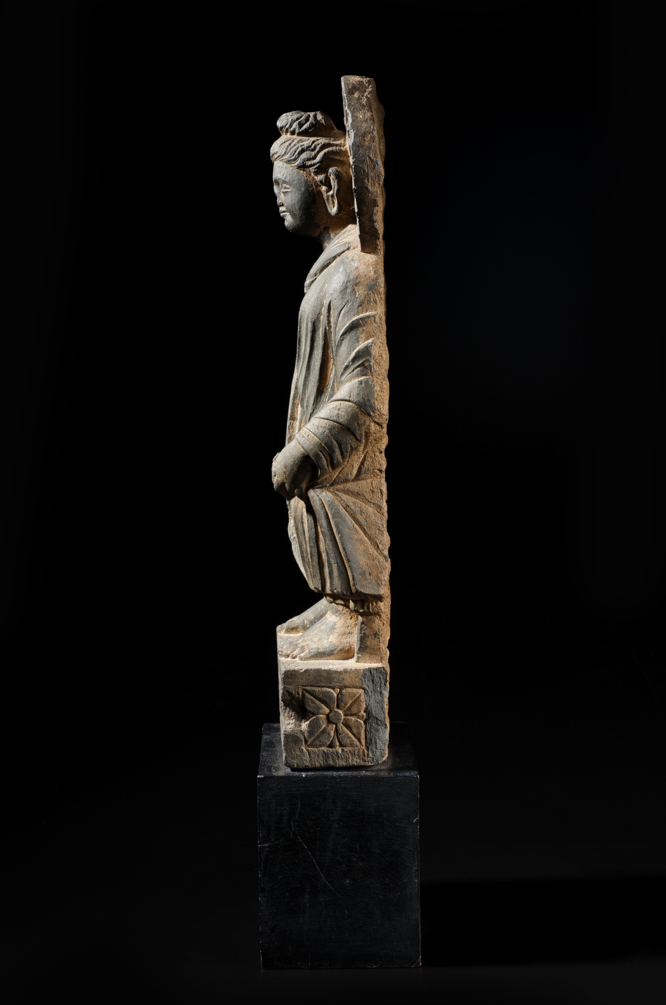 A gray schist figure of Shakyamuni Buddha, Ancient Region of Gandhara ...