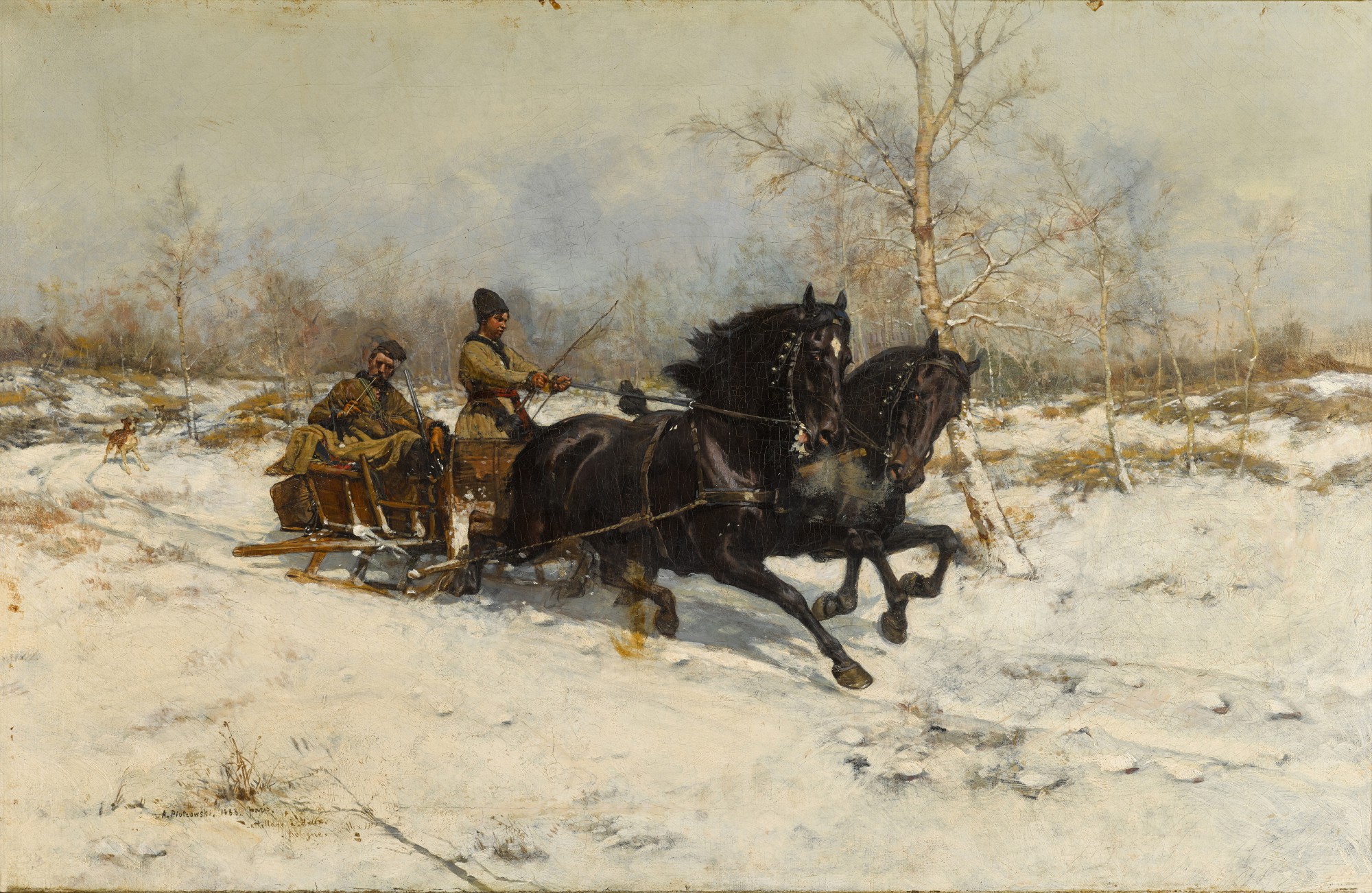 Winter landscape with a Horse Drawn Carriage | European & British Art ...
