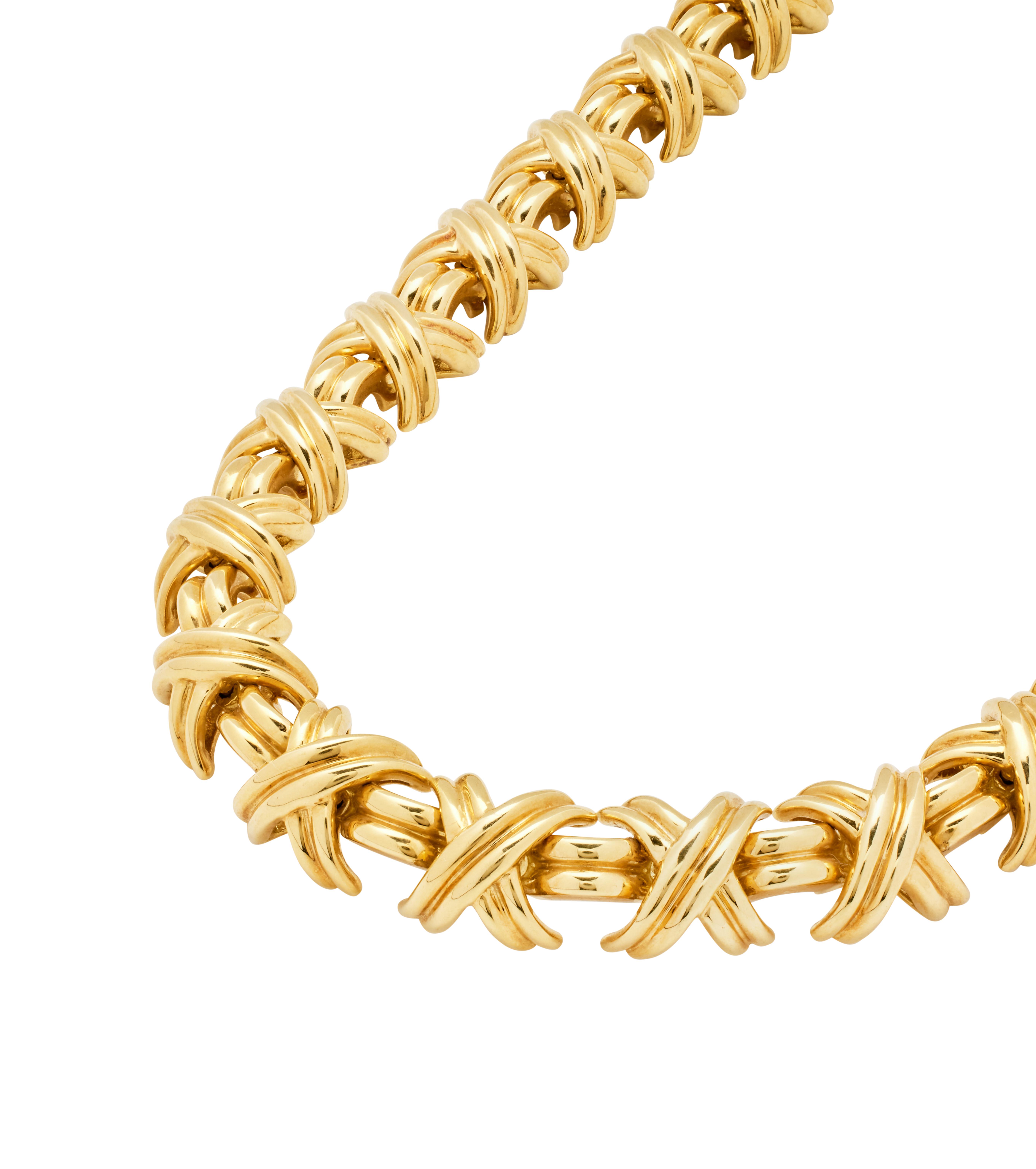 Tiffany & Co. Gold Signature X Necklace Available For Immediate