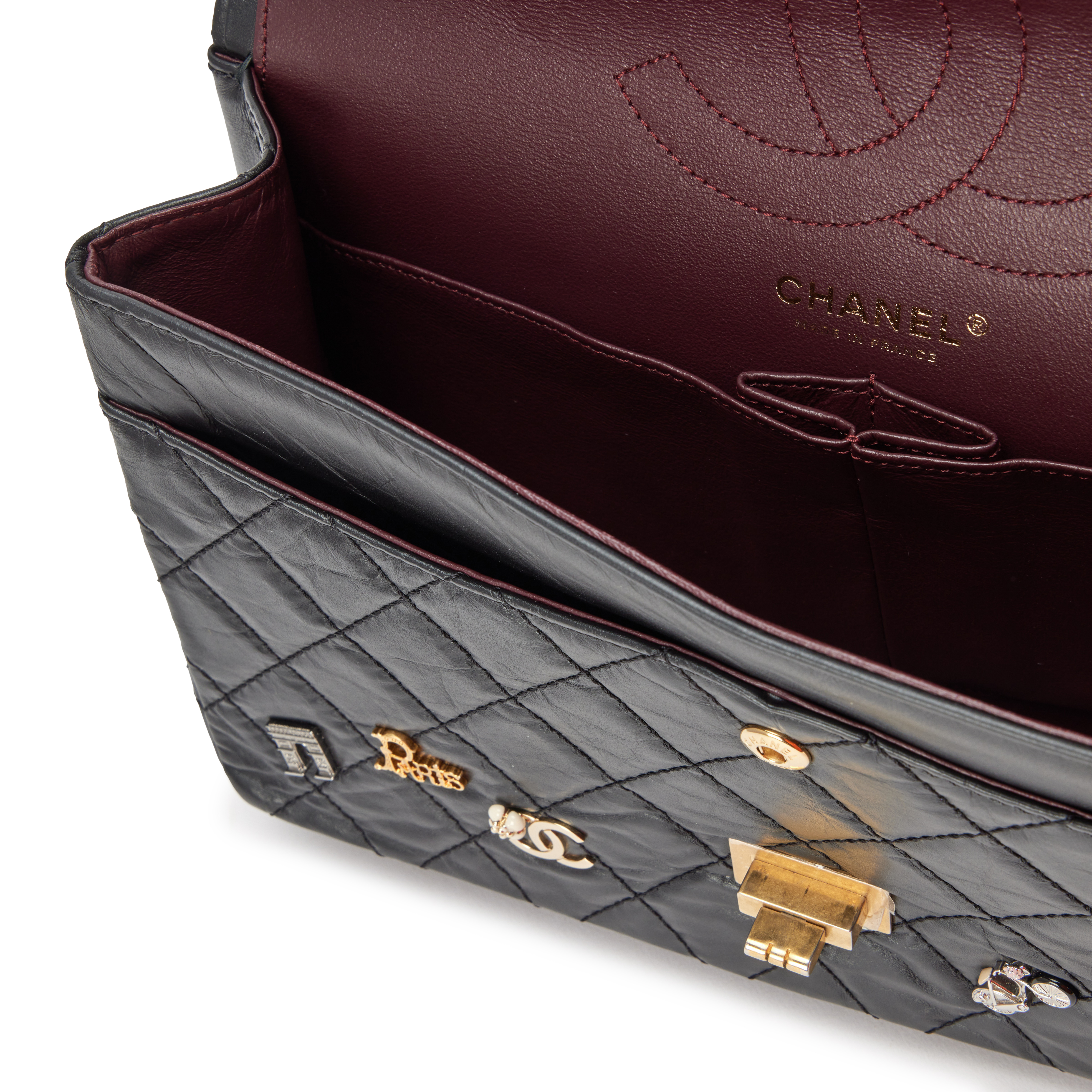 Chanel Black Quilted Aged Calfskin Paris Rue Cambon Lucky
