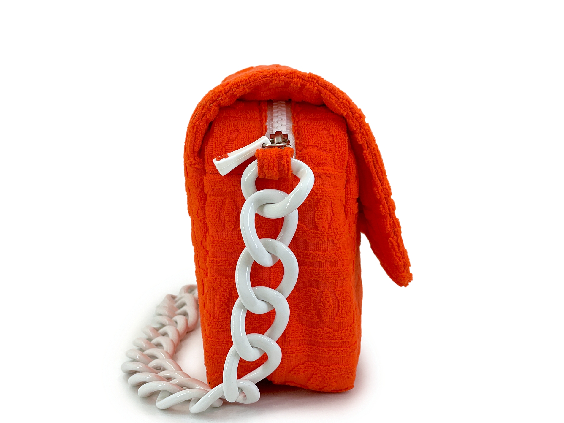 Chanel Vintage Vintage Dark Orange Terry Canvas Sport Line Flap