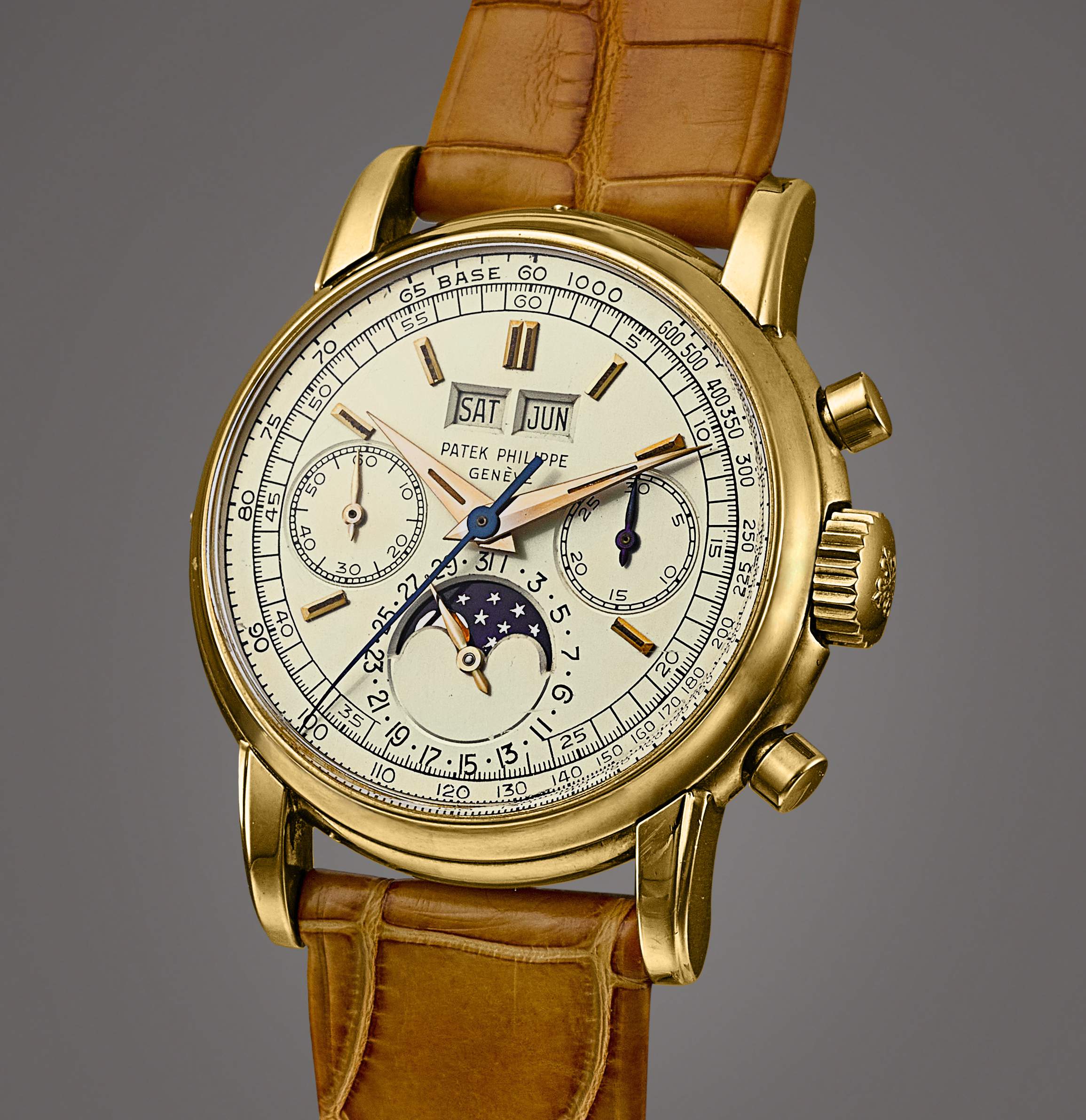 PATEK PHILIPPE REF 2499 SECOND SERIES TACHOMETER SCALE ARABIC INDEXES YELLOW GOLD Patek Philippe PATEK PHILIPPE REF 2499 SECOND SERIES TACHOMETER SCALE ARABIC INDEXES YELLOW GOLD Patek Philippe
