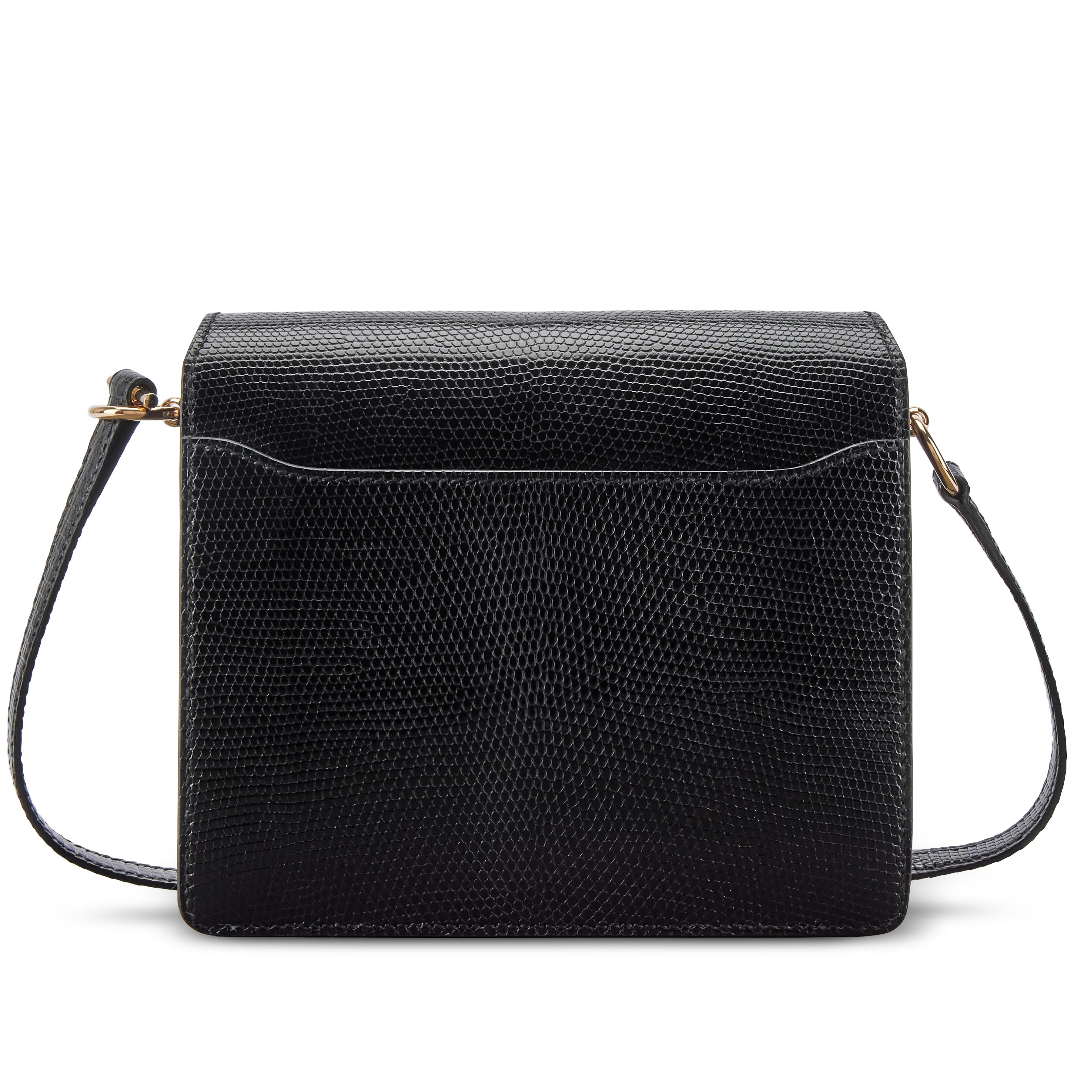 Hermès Black Shiny Niloticus Lizard Mini Roulis 18 Permebrass