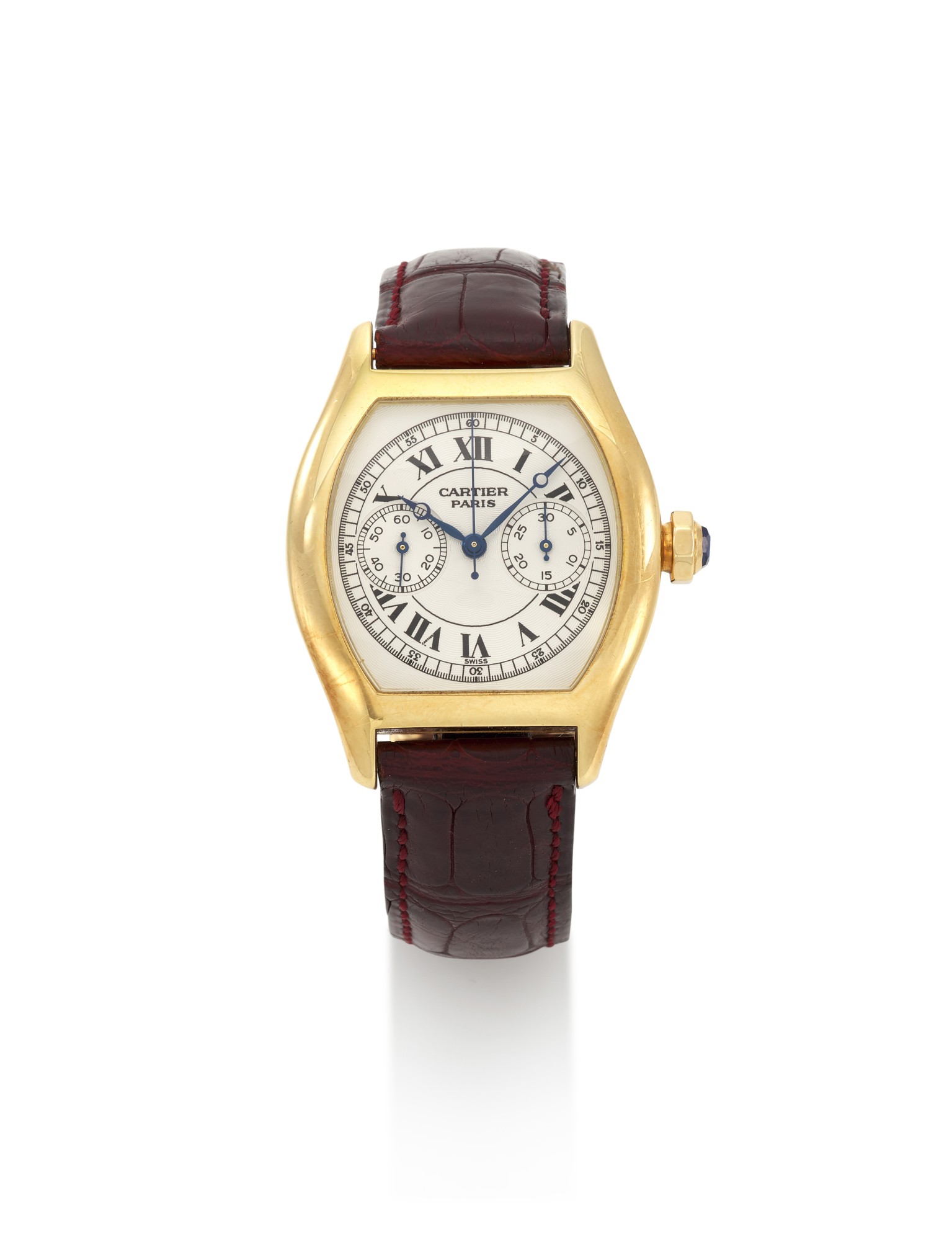 TORTUE MONOPOUSSOIR, REFERENCE 2356 YELLOW GOLD MONOPUSHER CHRONOGRAPH  WRISTWATCH (CRONOGRAFO MONOPULSANTE 'A TORTUE' IN ORO GIALLO) CIRCA 2002 |  CARTIER | Jewels and Watches Online: from Distinguished Collectors | 2019 |  Sotheby's