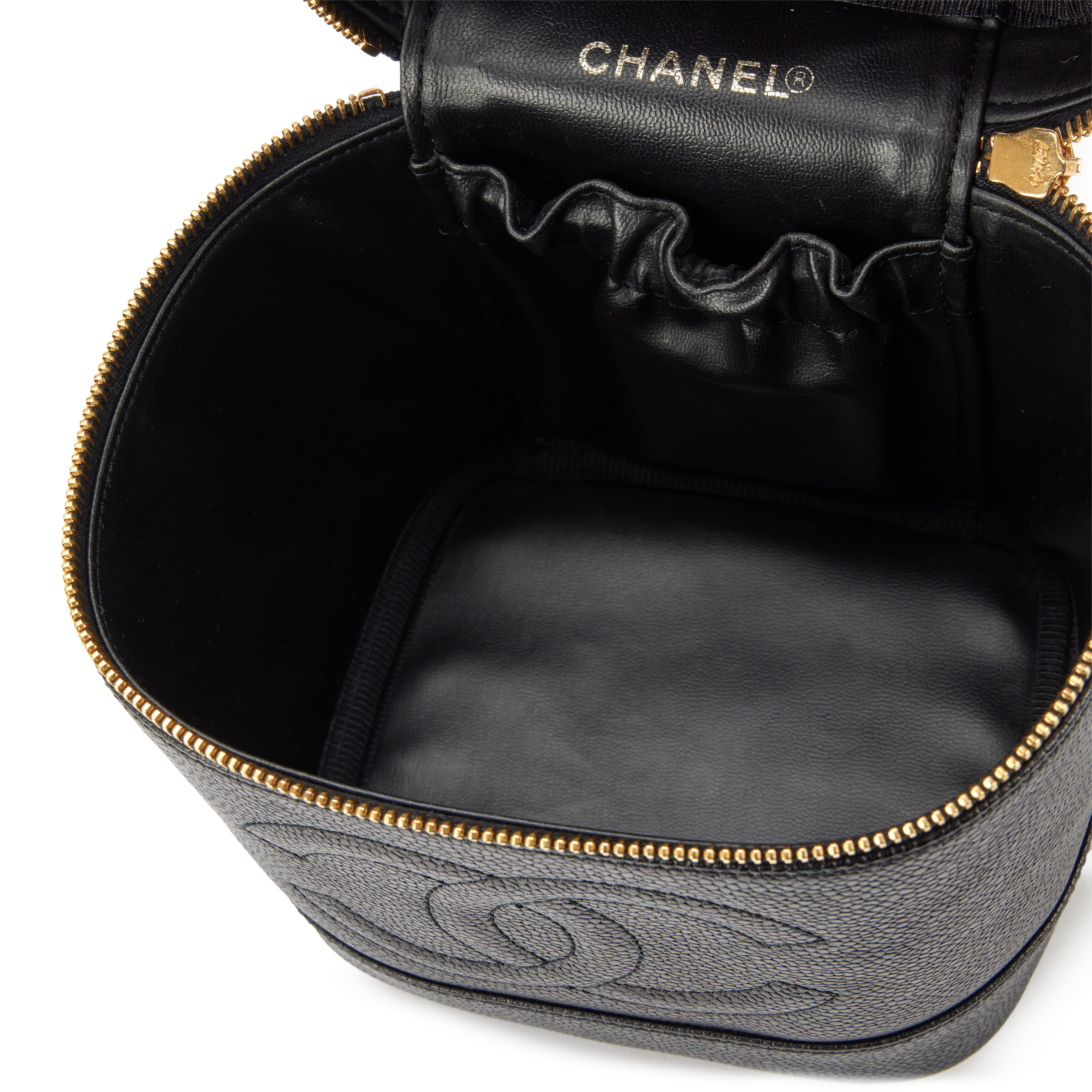 Chanel Vintage Vintage Black Caviar Timeless CC Vanity