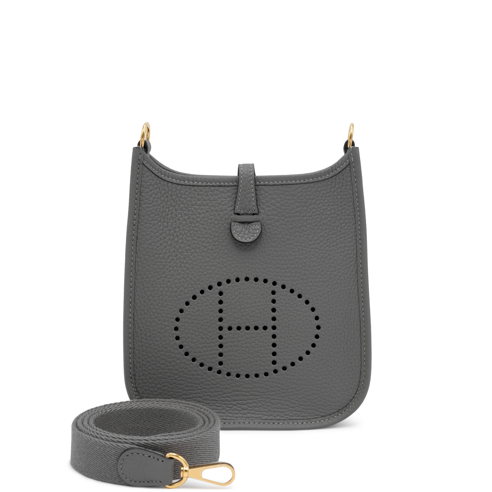 Hermès Gris Meyer Clemence Mini Evelyne II TPM 16 Gold