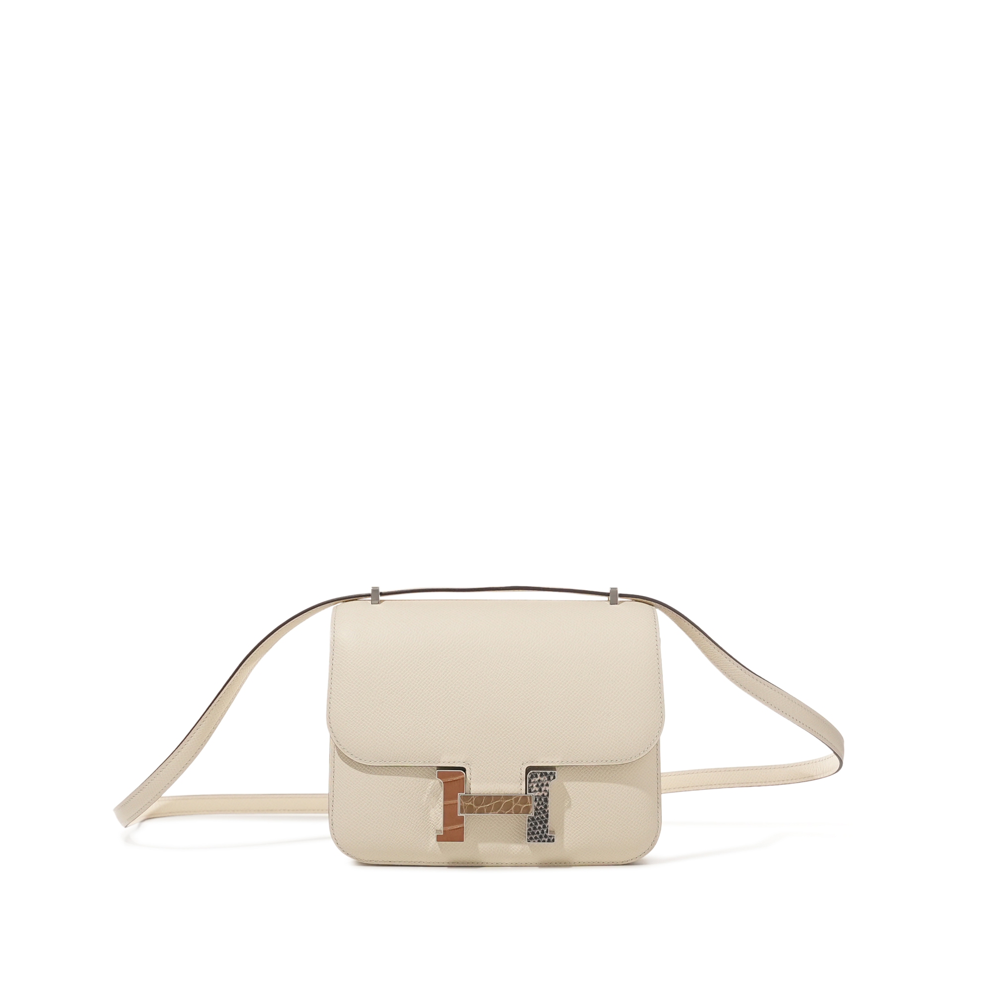 Hermès Limited Edition Nata Epsom Mini Constance 18 Ombre Lizard