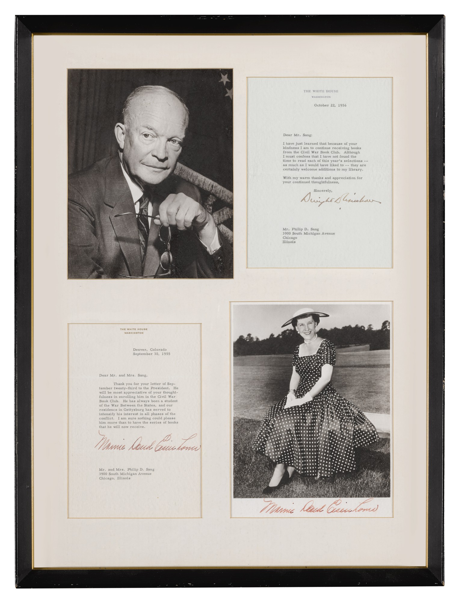 Eisenhower, Mamie Doud, and Dwight D. Eisenhower Thankyou letters