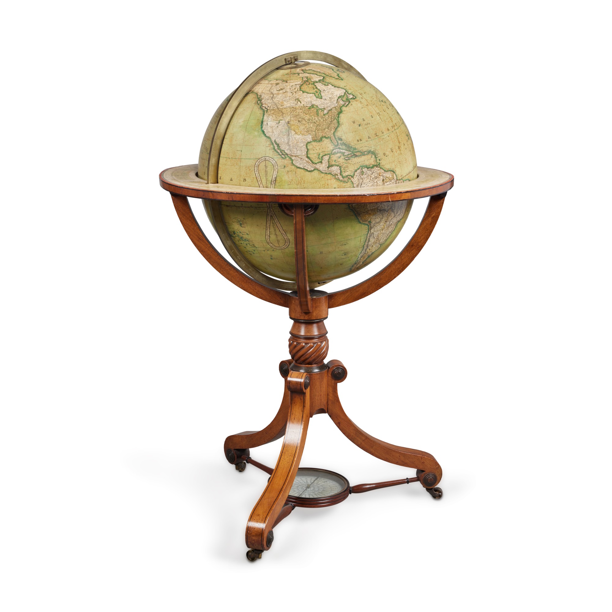 A Terrestrial 18Inch Library Globe By J. & W. Newton, Dated 1828
