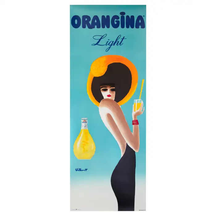 Bernard Villemot Vintage French Orangina Light Beverage