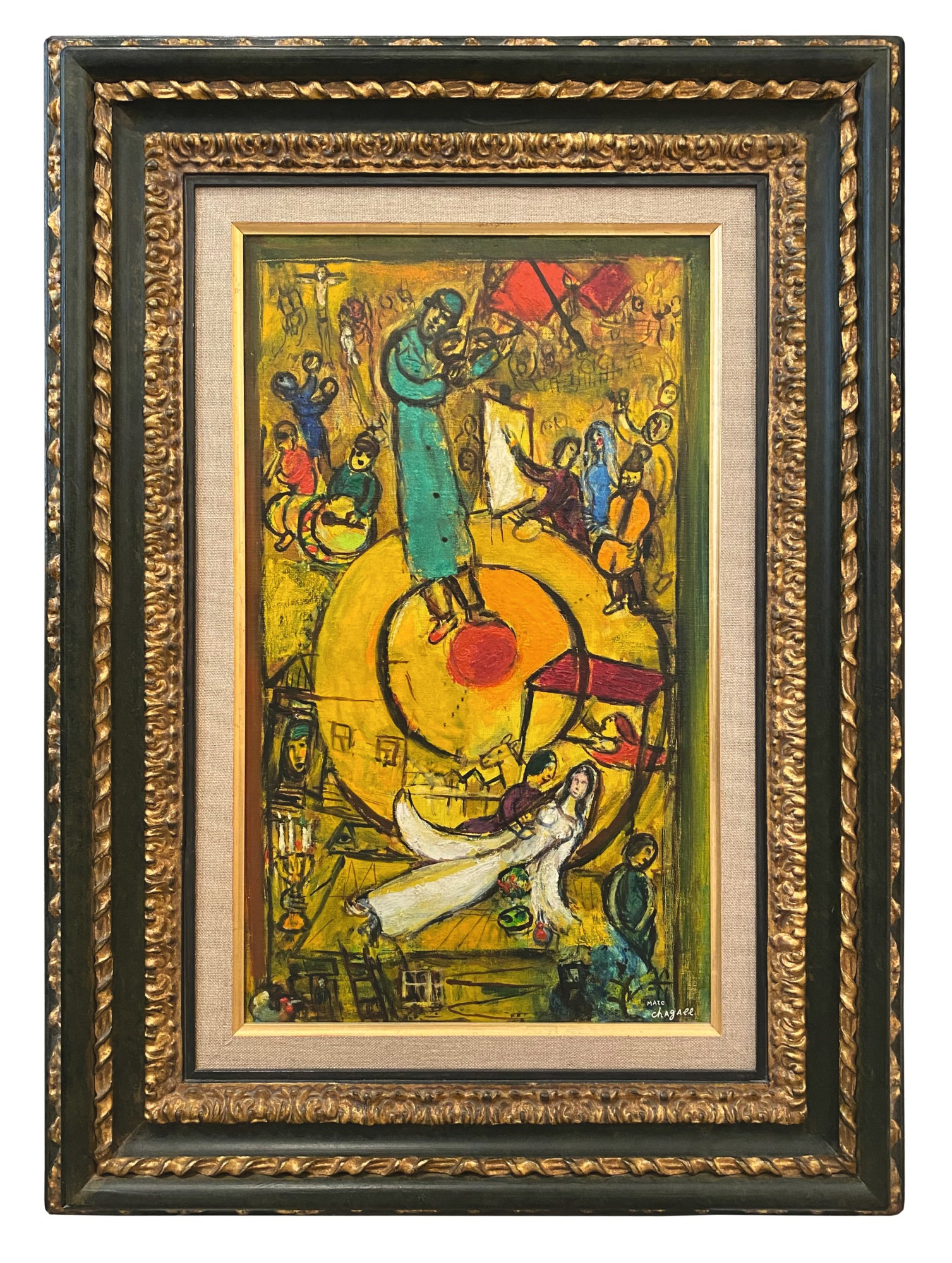 廃版Marc Chagall アートポスター フレーム　複製直筆サインあり 廃版Marc Chagall アートポスター フレーム 複製直筆サインあり