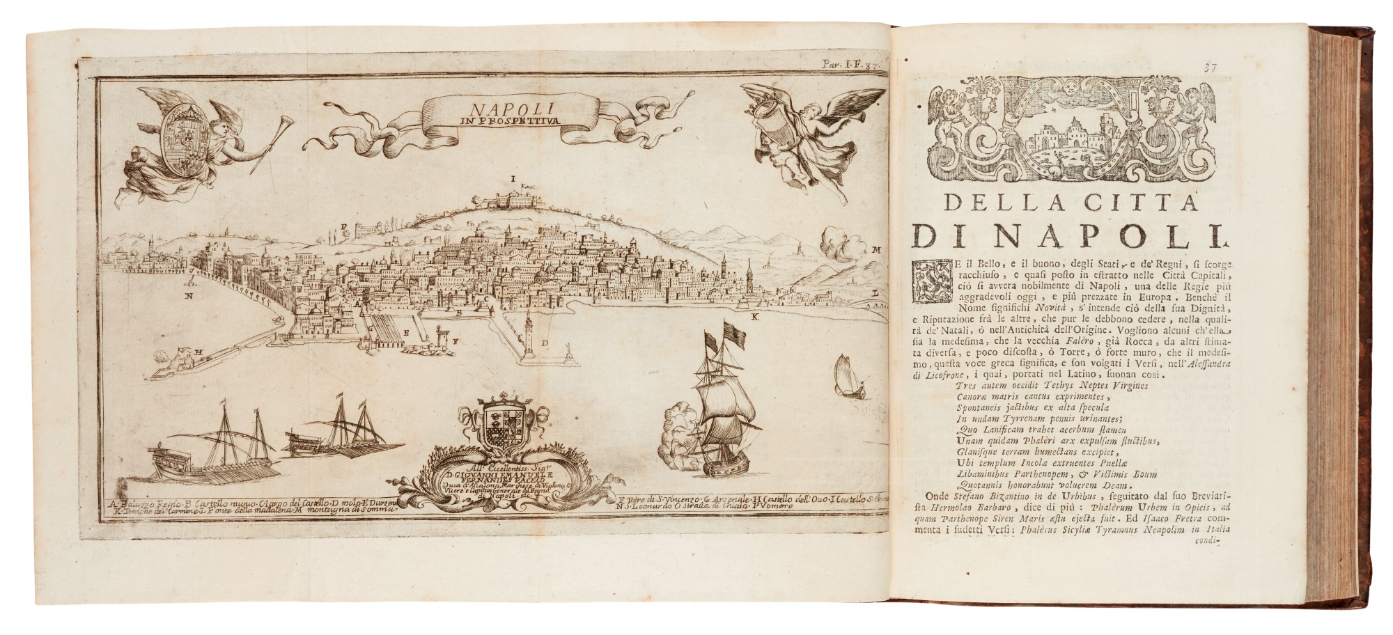 Giovanni Battista Pacichelli Il regno di Napoli in prospettiva, Naples, 1703, 3 volumes, calf Giovanni Battista Pacichelli Il regno di Napoli in prospettiva, Naples, 1703, 3 volumes, calf
