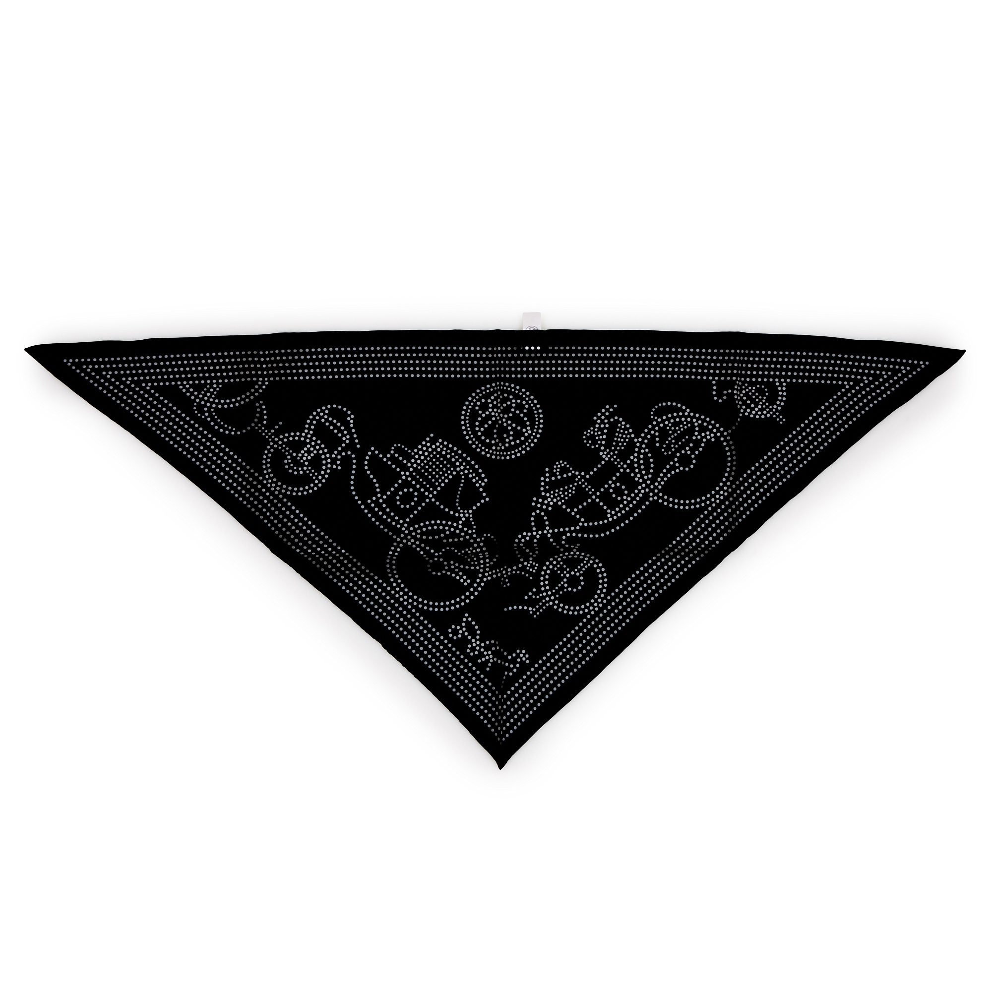Hermès Black Perforated Silk Ex-Libris Triangle Scarf Available