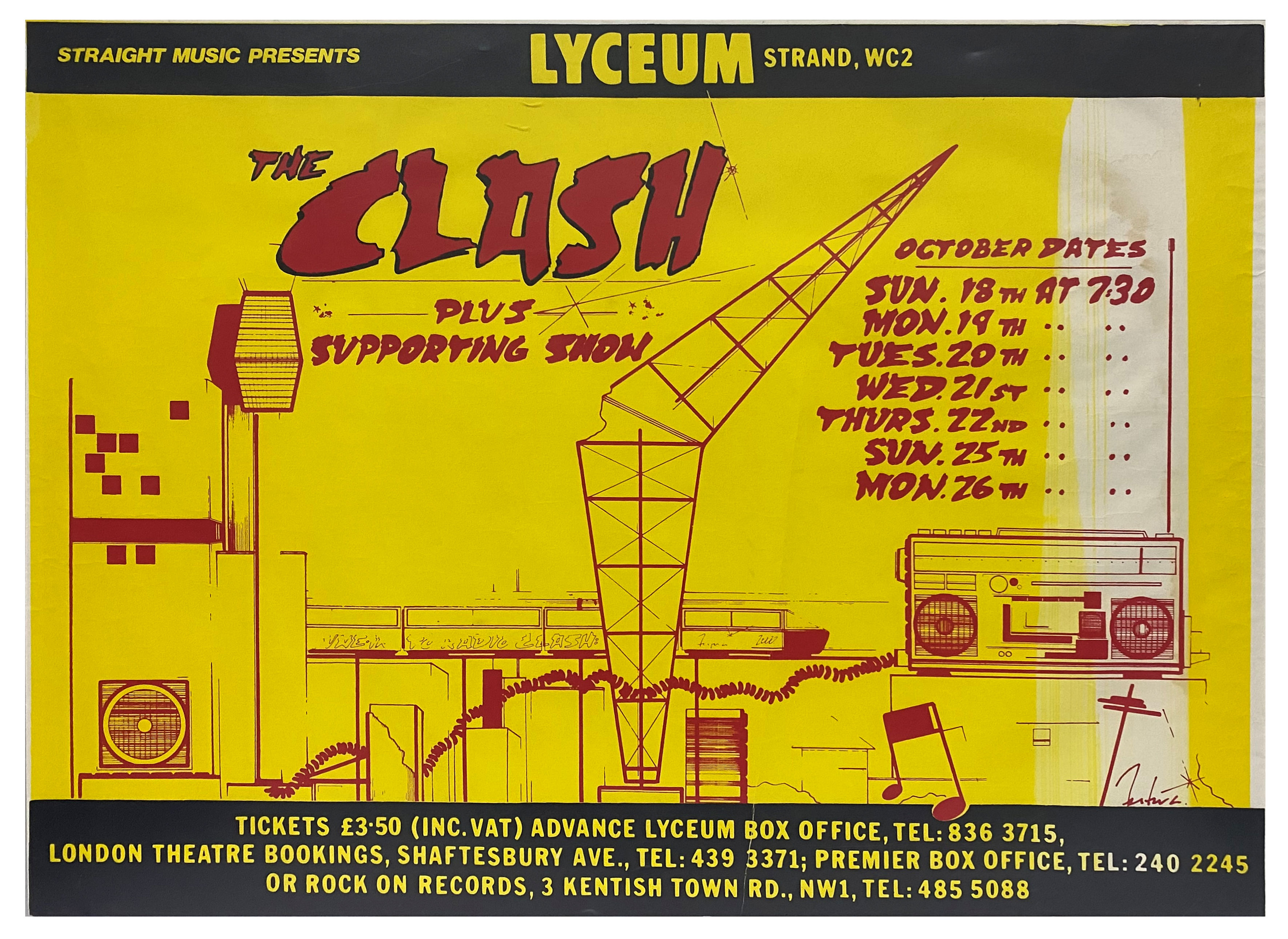 Vintage The Clash Concert Poster Available For Immediate Sale At