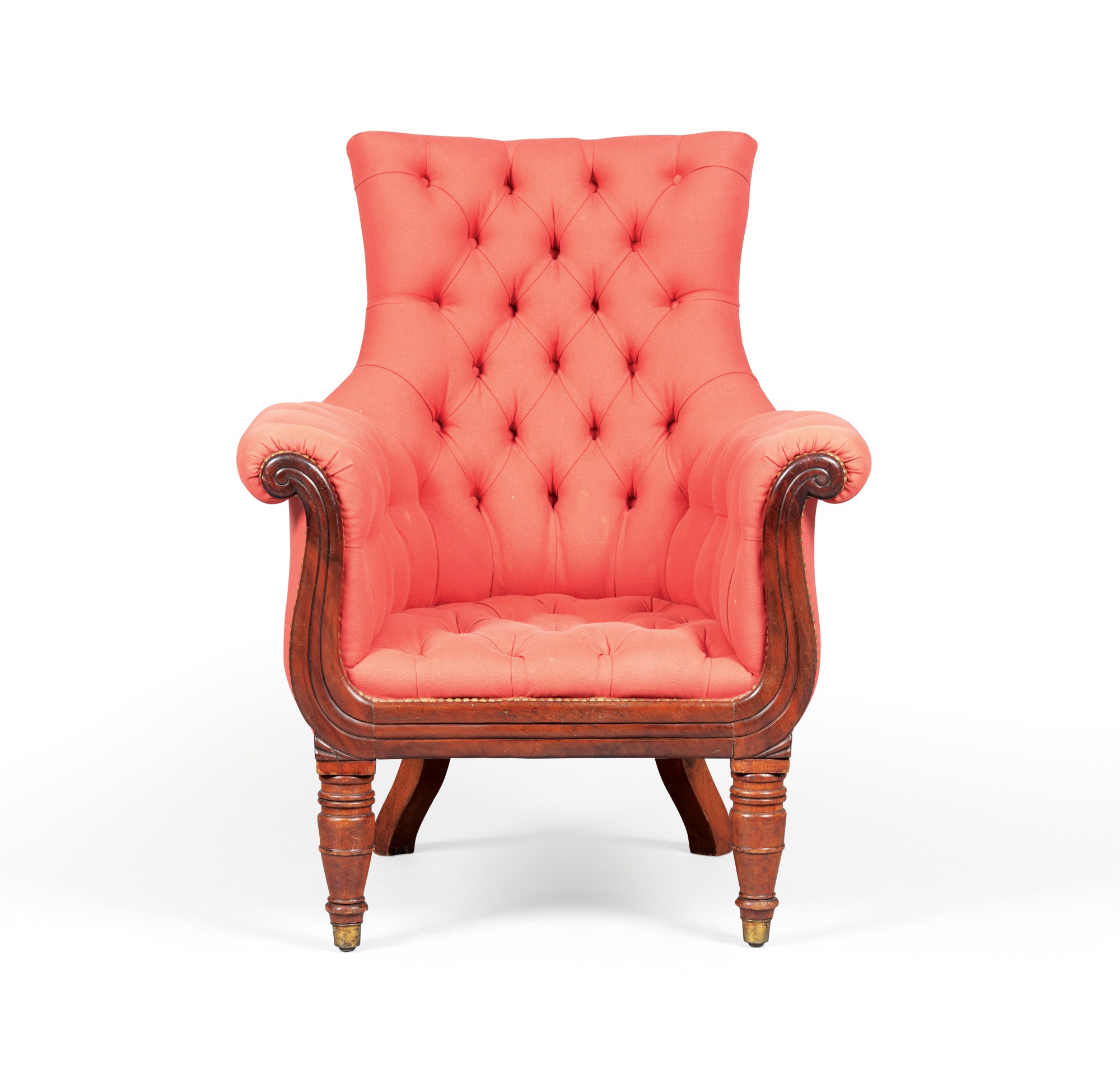 A Victorian carved mahogany armchair, late 19th century Fauteuil en