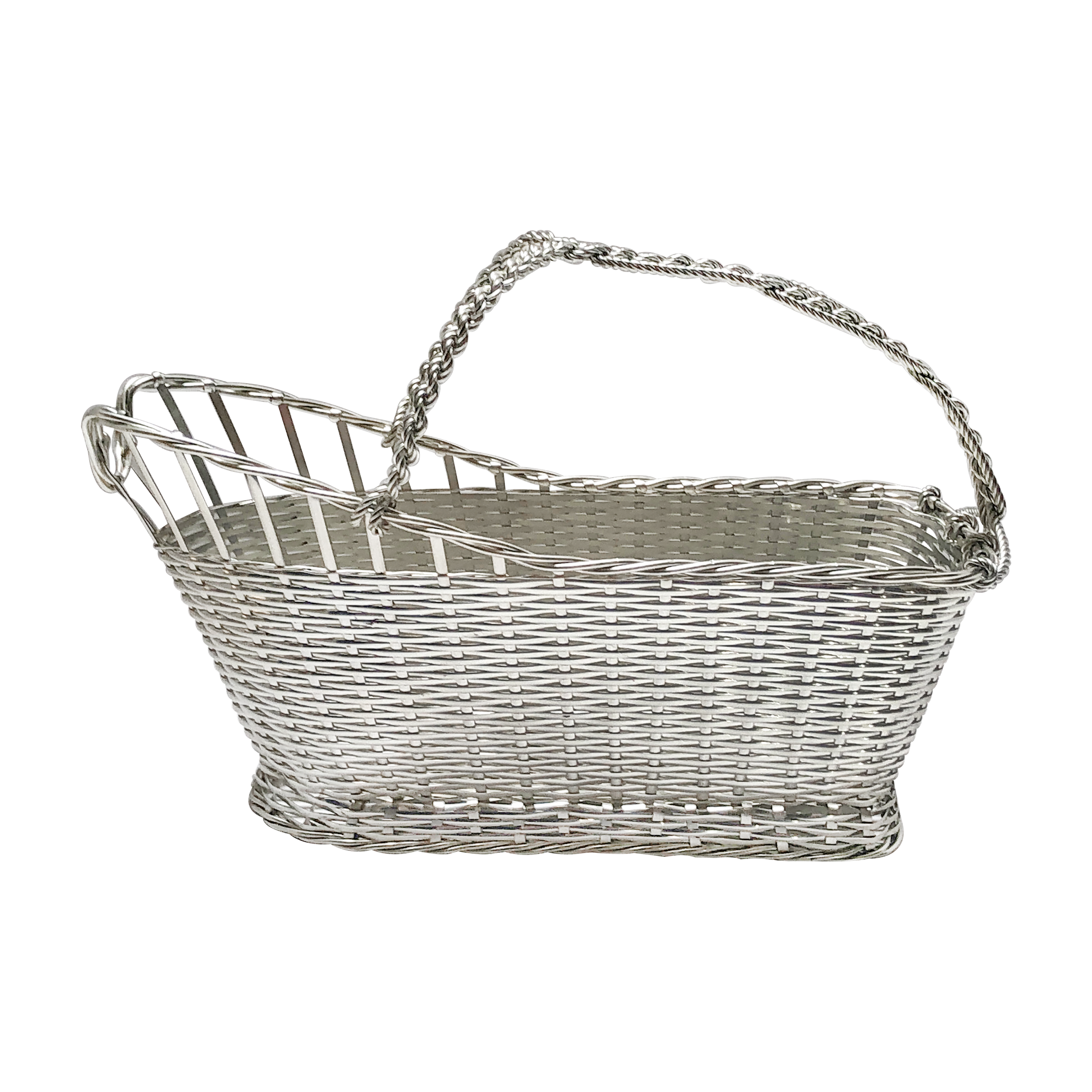Christofle Vintage French Silver Wine Serving Basket Available For
