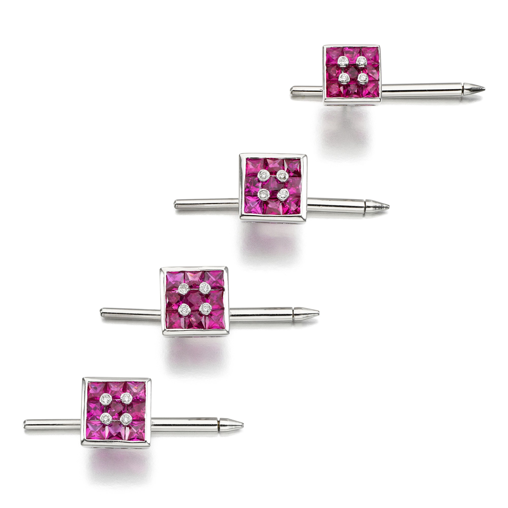 DSI-London Luxury Dress Studs with Silver Rim 4526 Various Colours