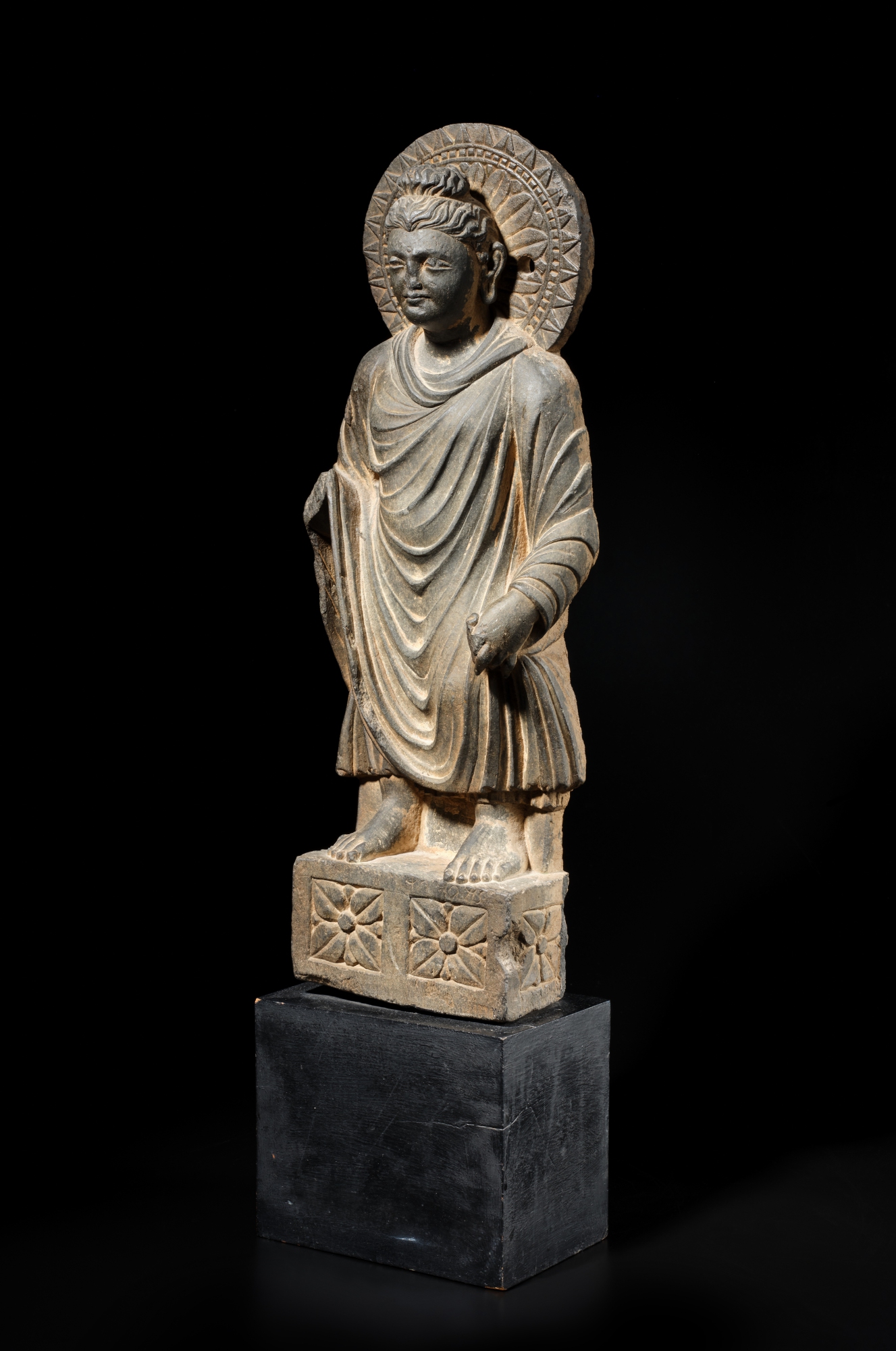 A gray schist figure of Shakyamuni Buddha, Ancient Region of Gandhara ...
